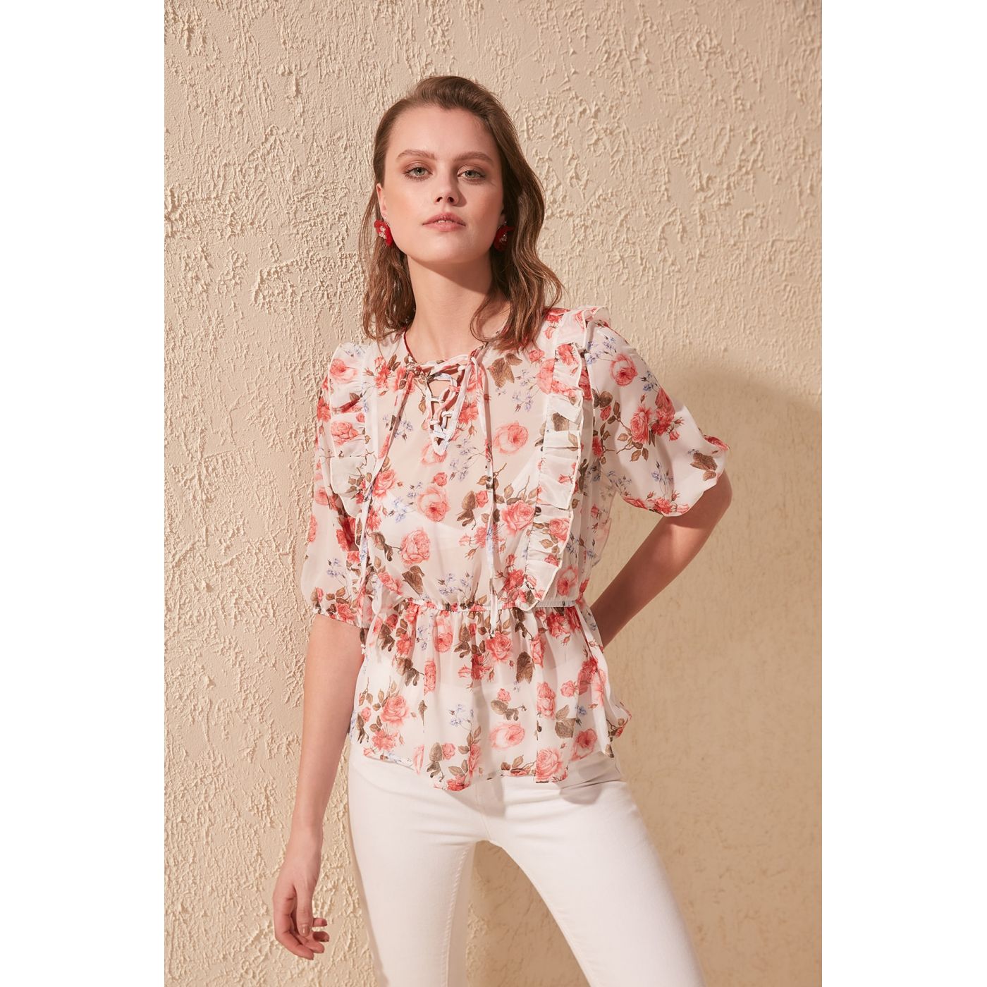 Trendyol Multi-Color Flower Detailed Blouse