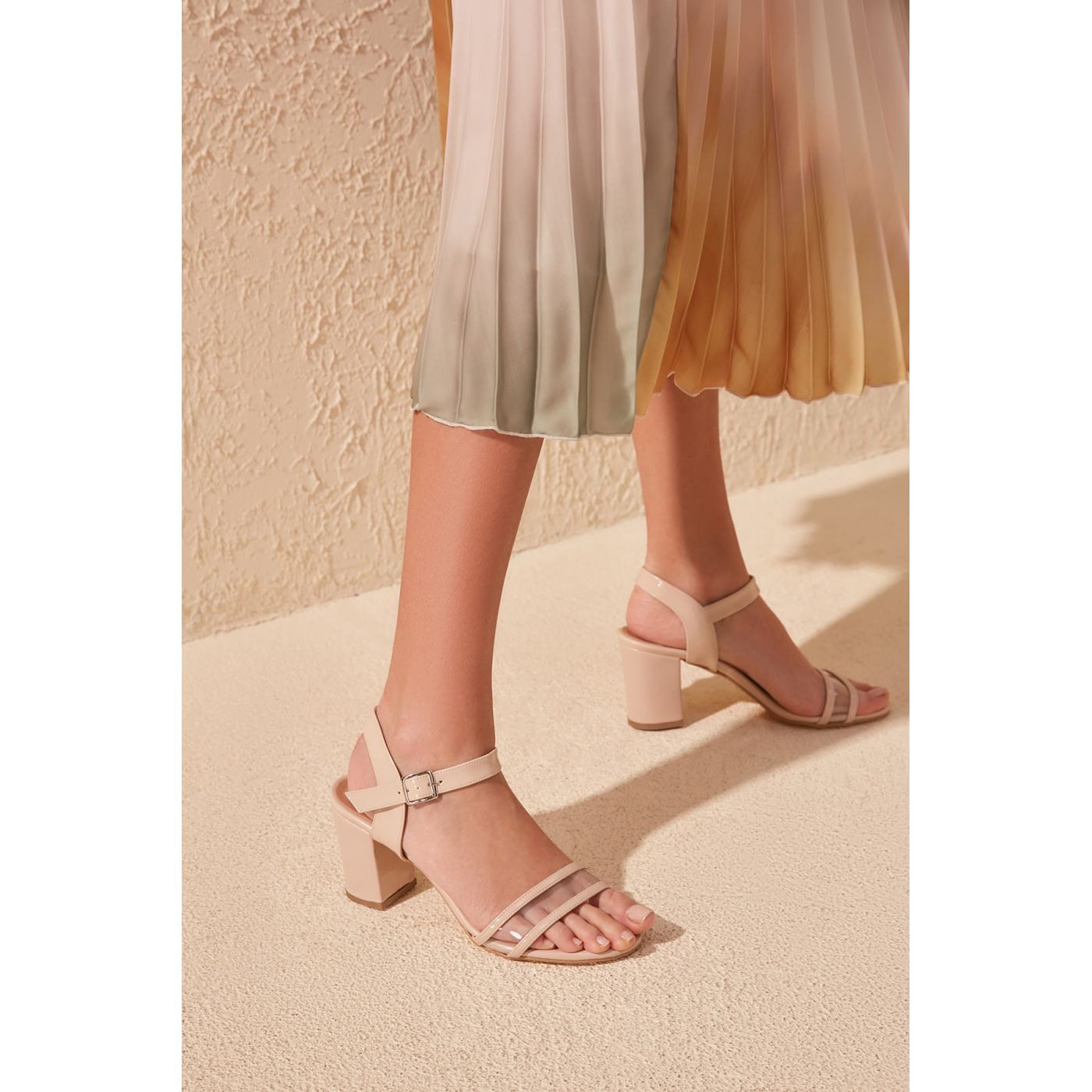 Trendyol Beige Transparent Detailed Women's Classic Heels