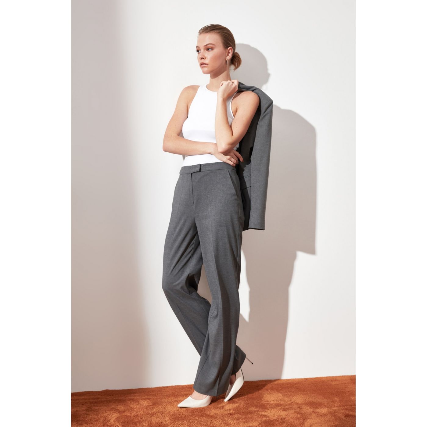 Trendyol Grey Baggy Trousers