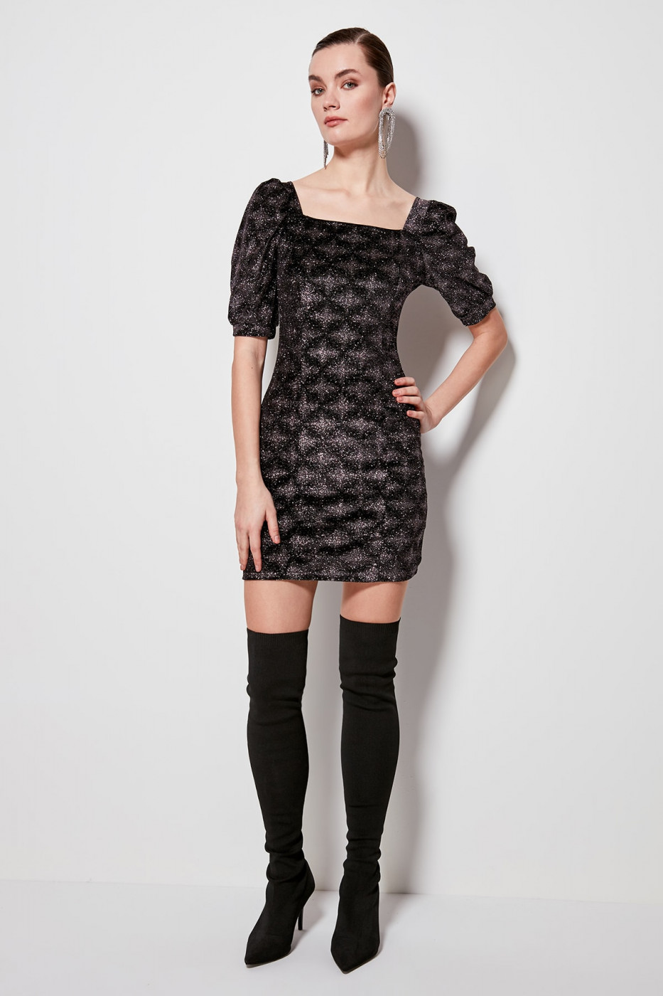 Trendyol Multi-ColourEd Short Sleeve Dress