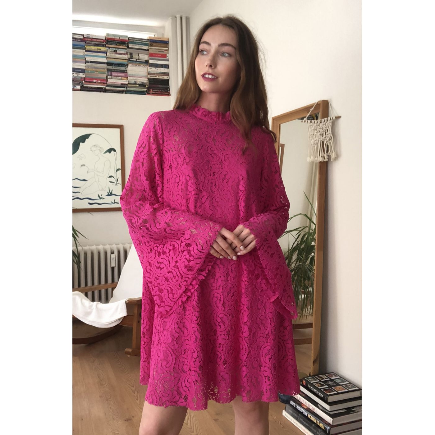 Trendyol Fuchya Lace Dress