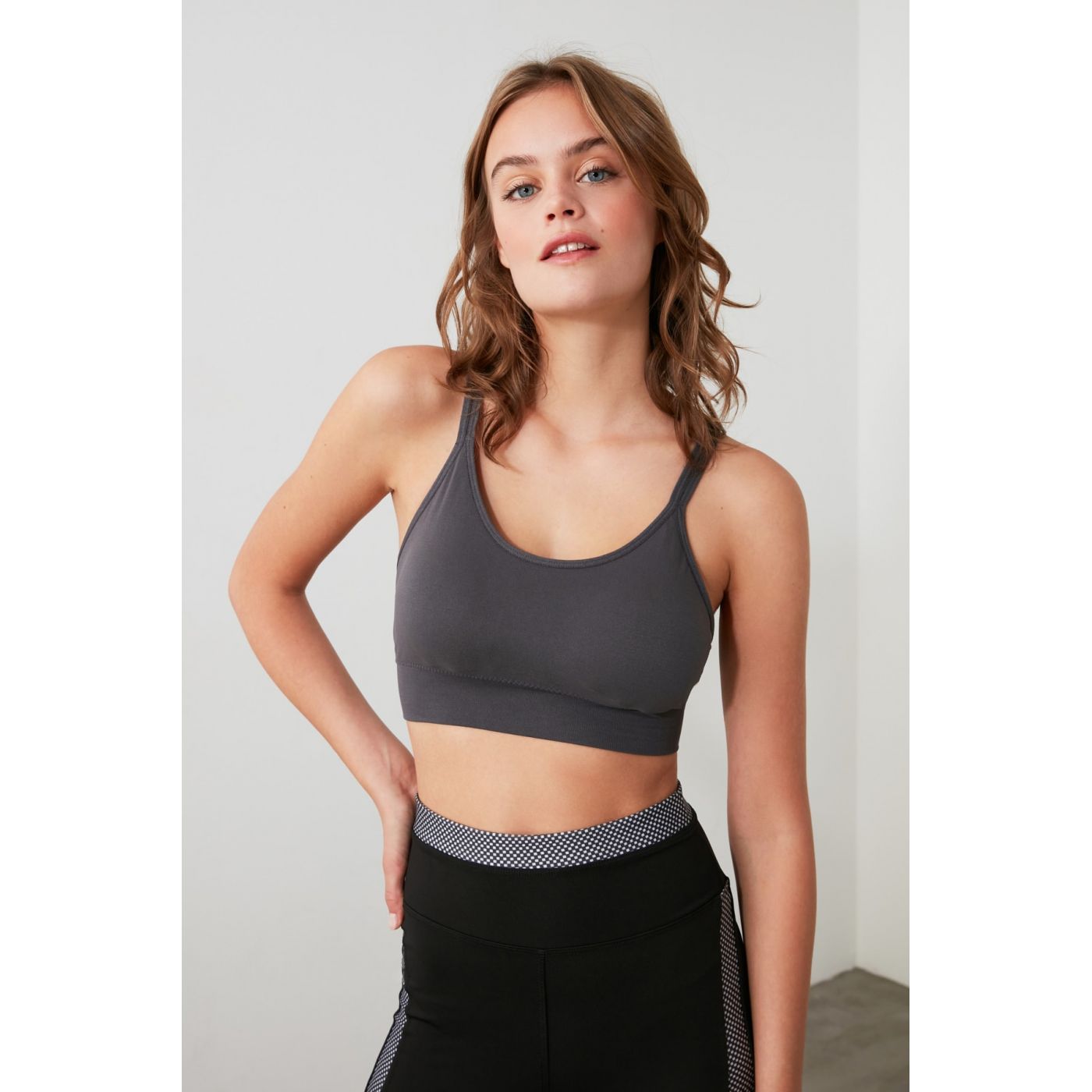 Trendyol Anthracite Seamless Supported Sports Bra