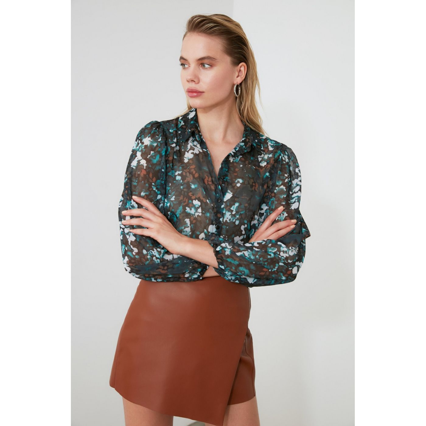 Trendyol Green Patterned Shirt