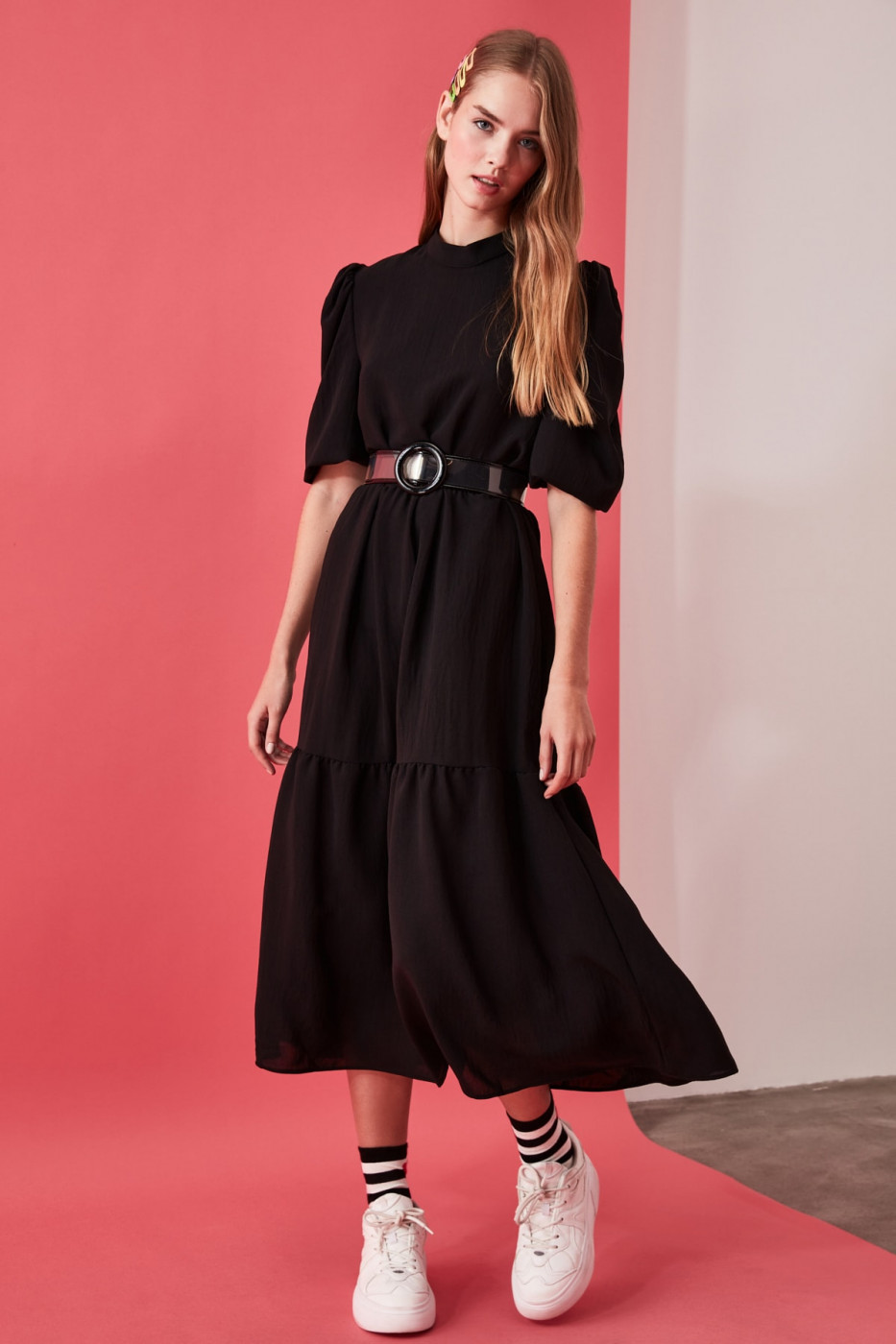 Trendyol Black Gathered Dress