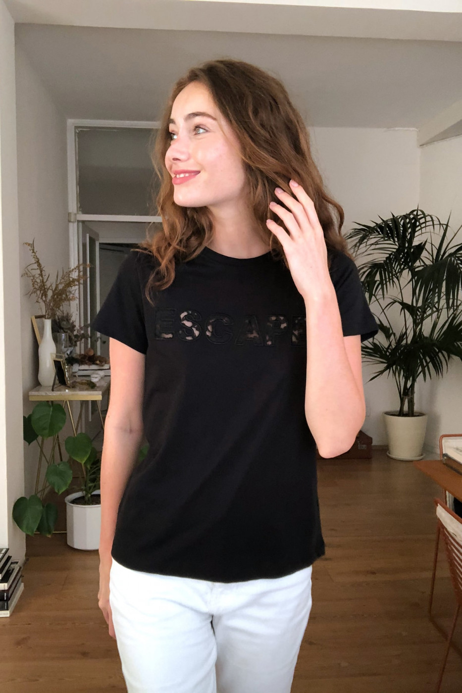 Trendyol Black Embroidered Basic Knitted T-Shirt