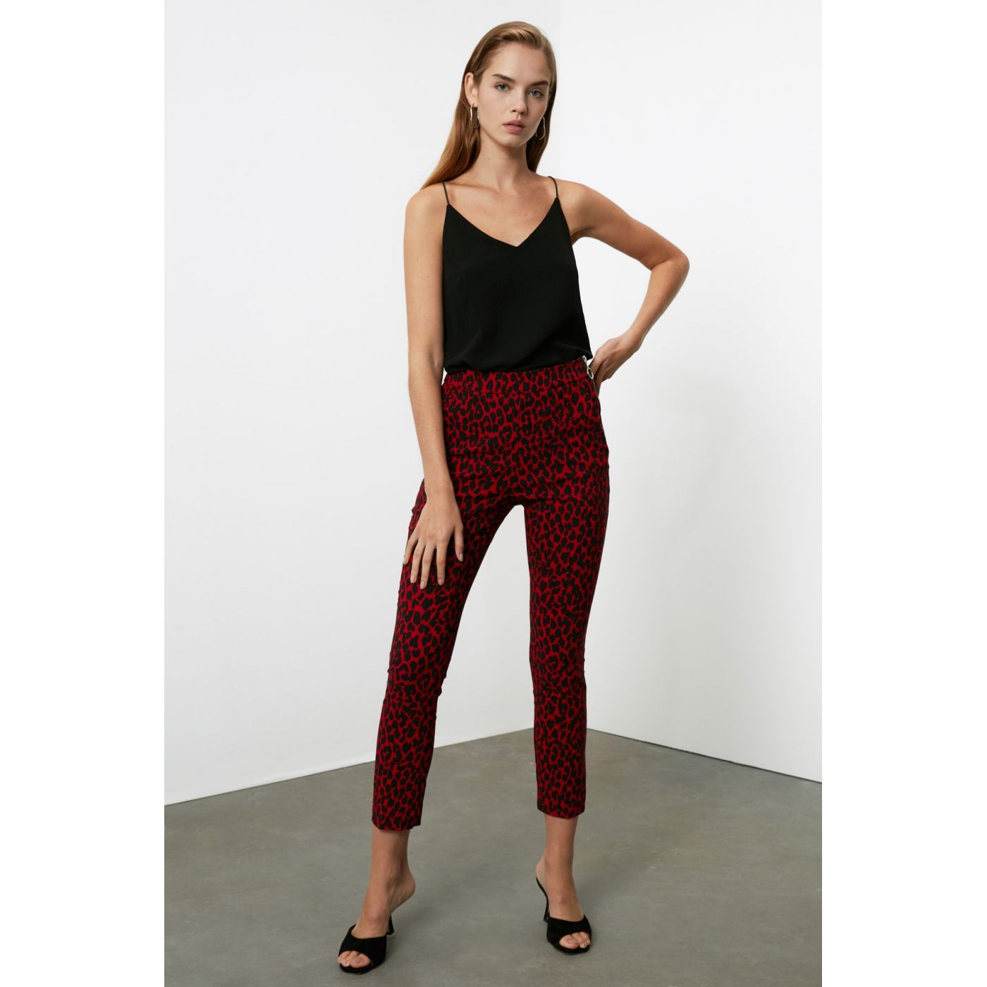 Trendyol Red Leopard Pants
