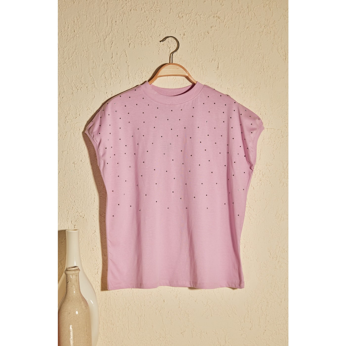Trendyol Lila Stone Basic Knitted T-Shirt