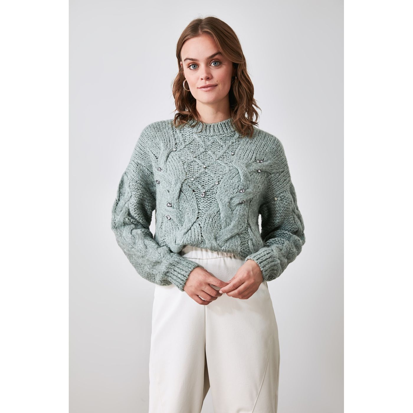 Trendyol Mint Stone Knitwear Sweater