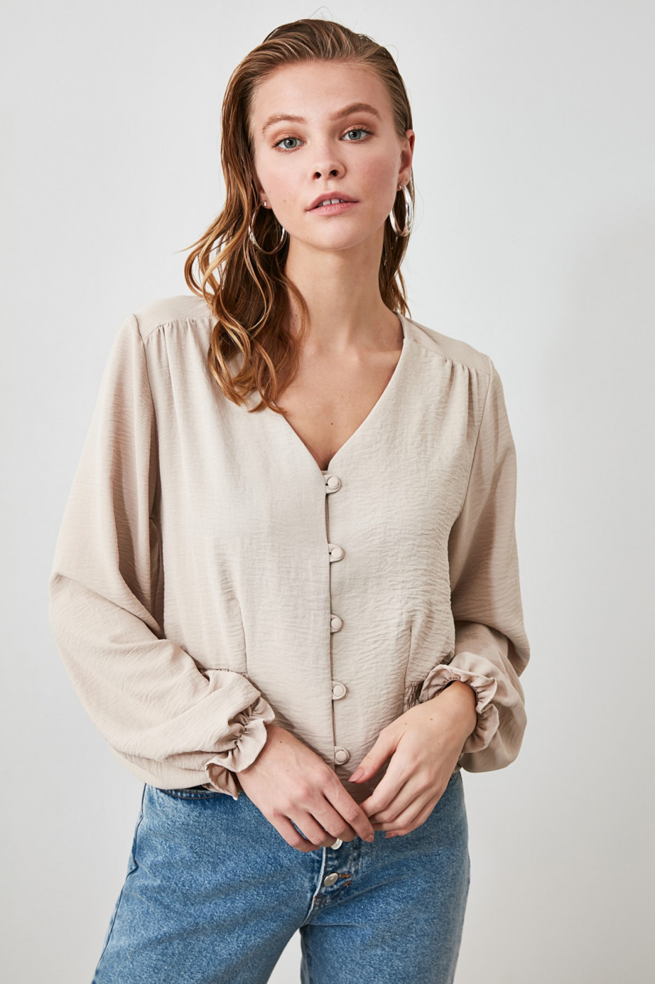 Trendyol Stone Button Blouse