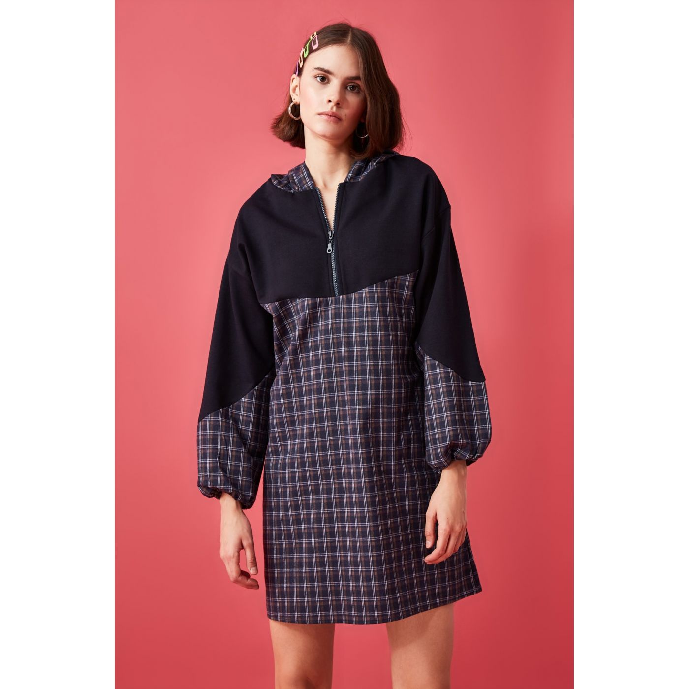 Trendyol Multicolored Hooded Dress