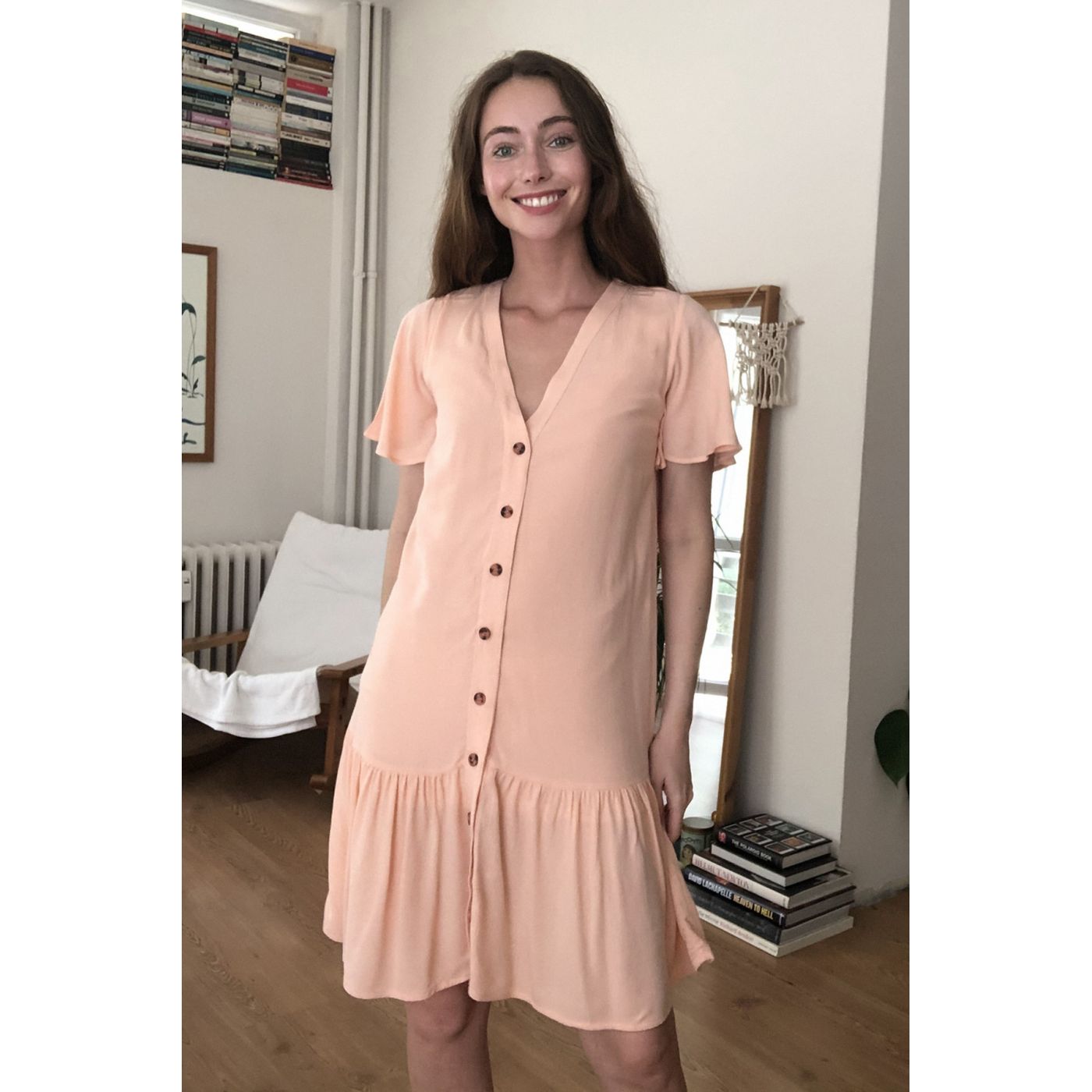 Trendyol Salmon Button Dress