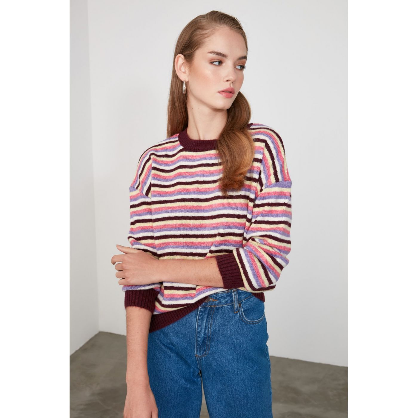 Trendyol Mymd Striped Knitwear Sweater