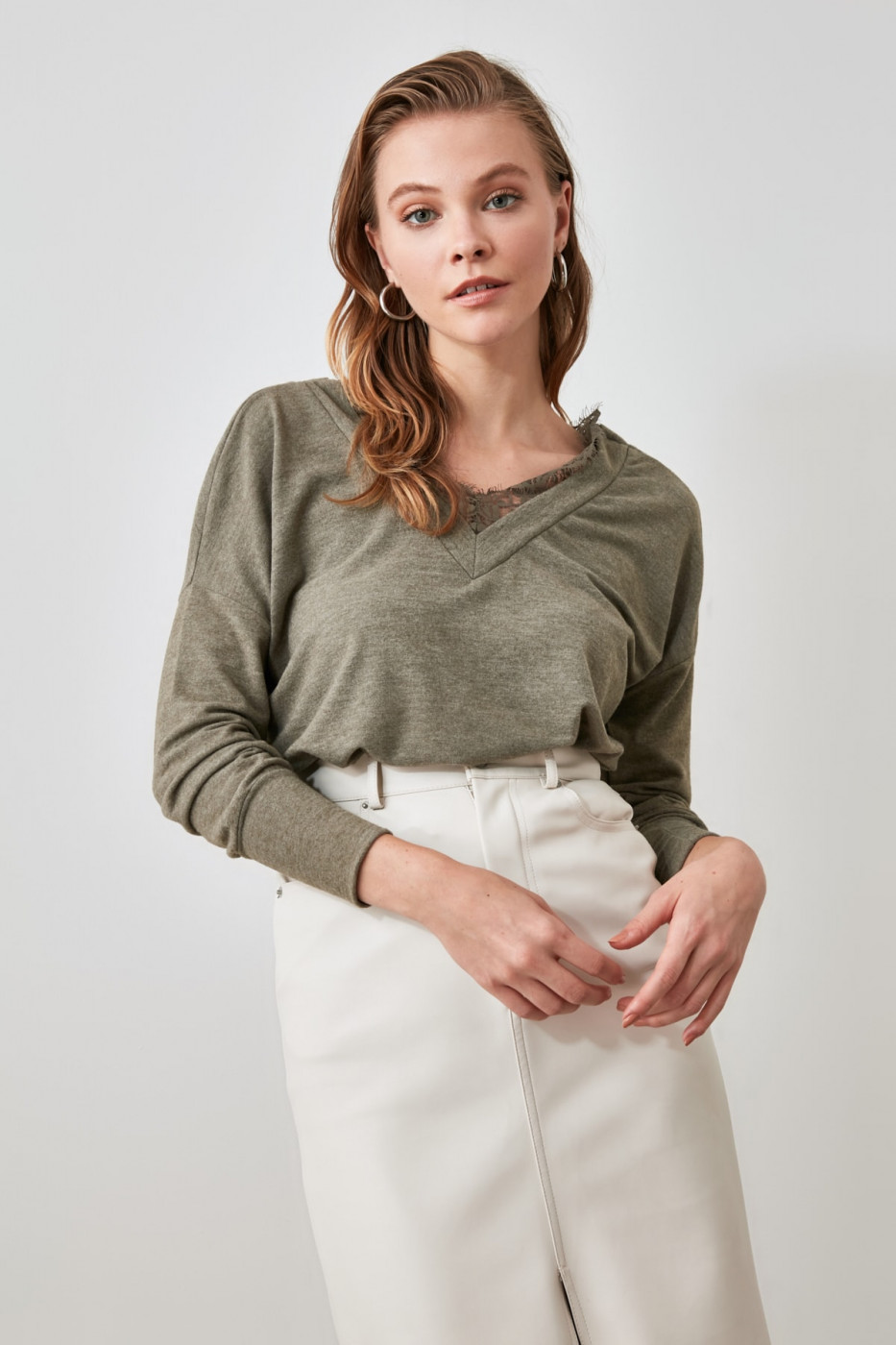 Trendyol Khai Lace Detailed Knitted Blouse