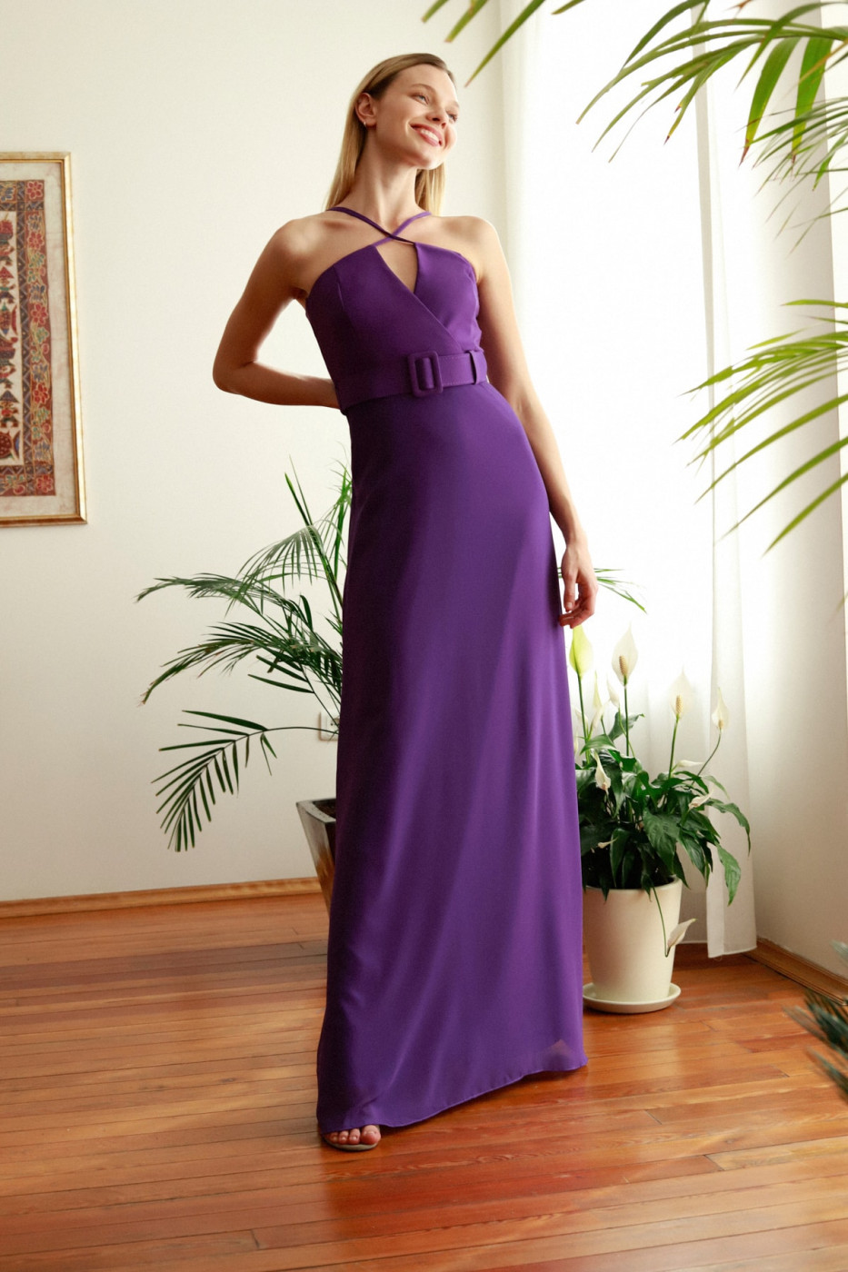 Trendyol Mürdüm Hanger Evening Evening Dress & Graduation Dress