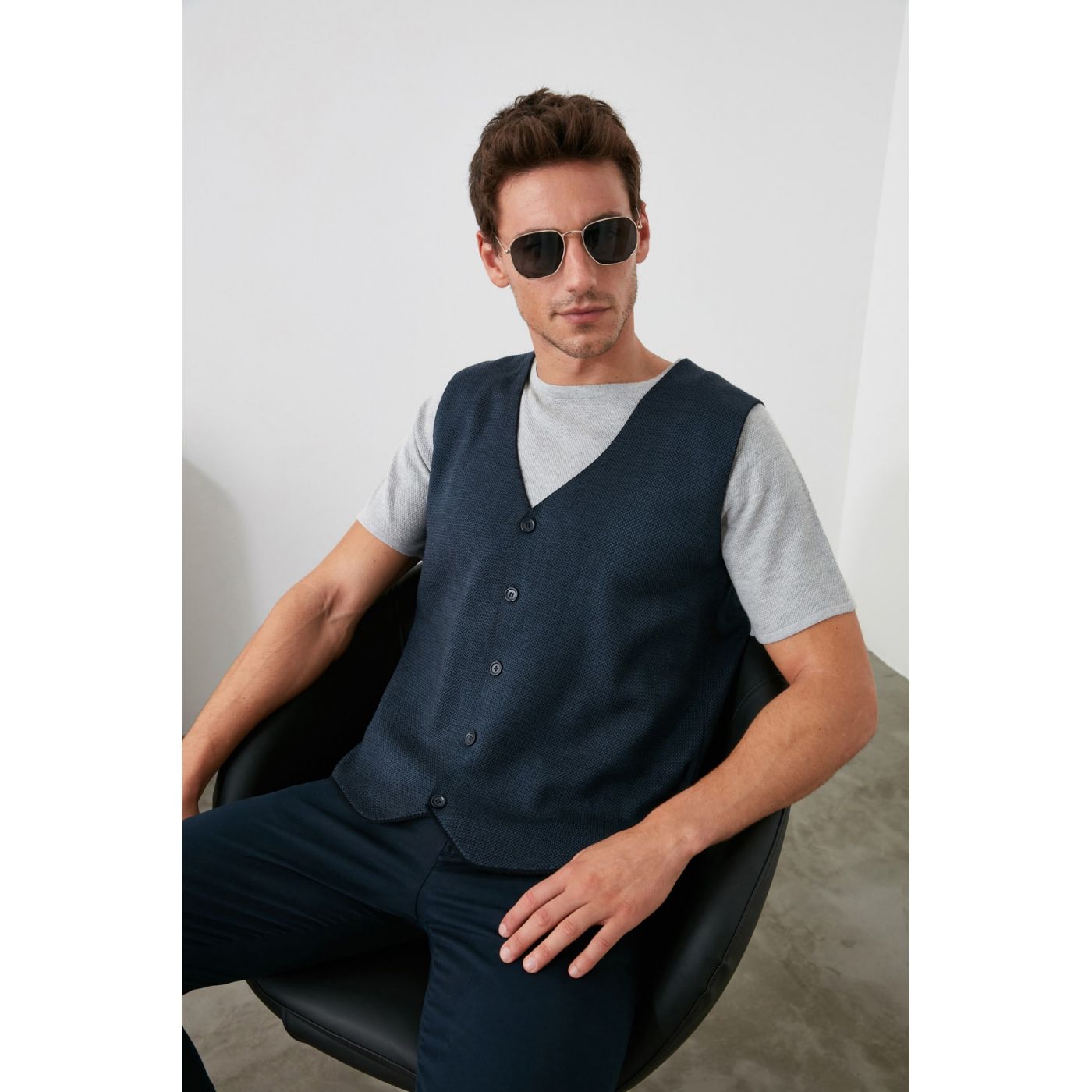 Trendyol Navy Men's Knit Jacket