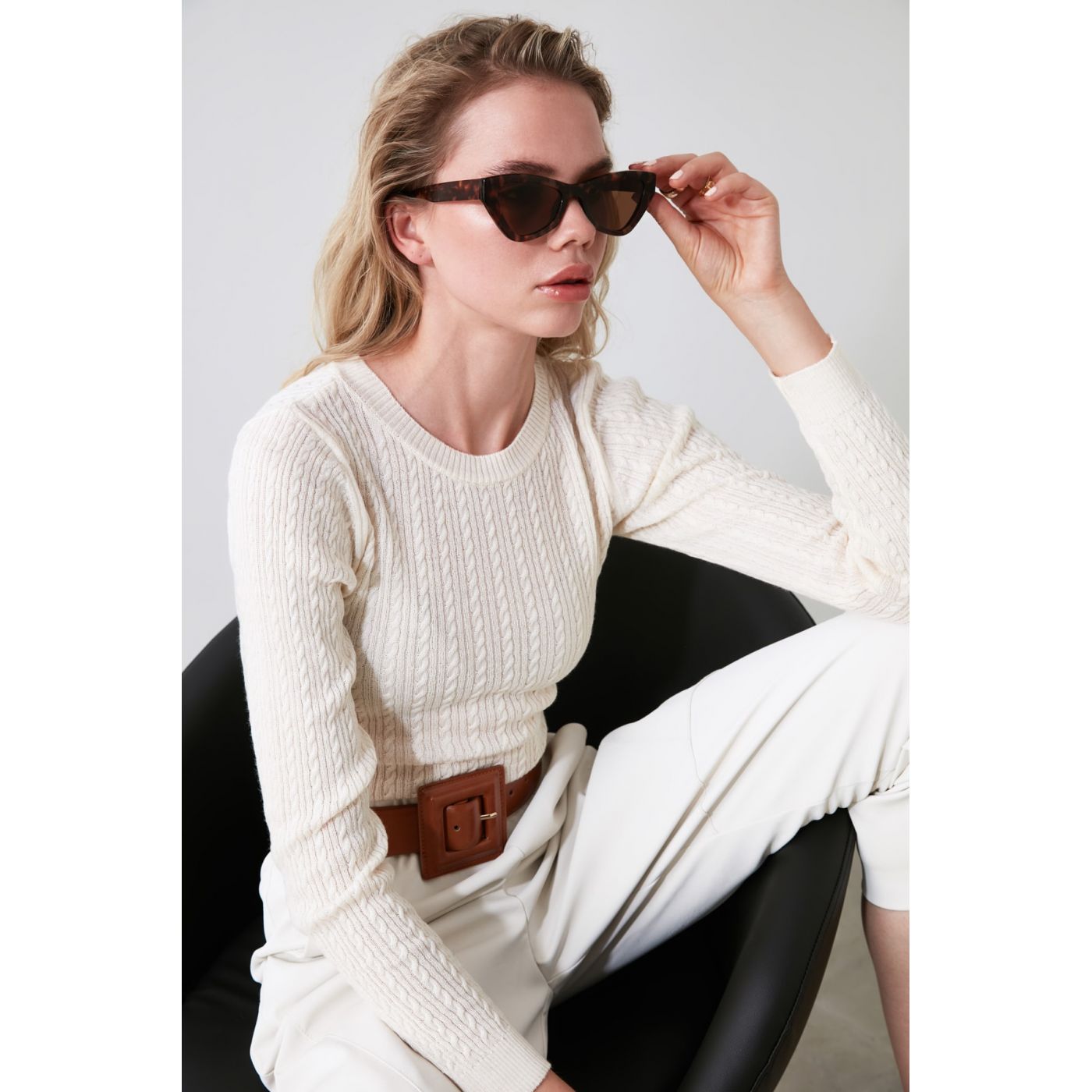 Trendyol Ekru Woolk KnitWear Sweater