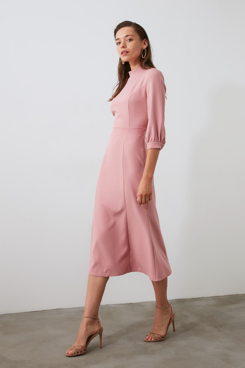 Trendyol Rose Dry Flywheel Dress
