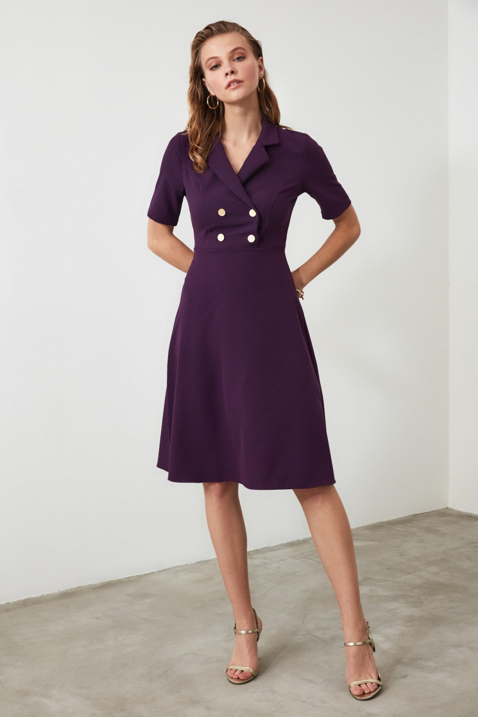 Trendyol Damson button Detailed dress
