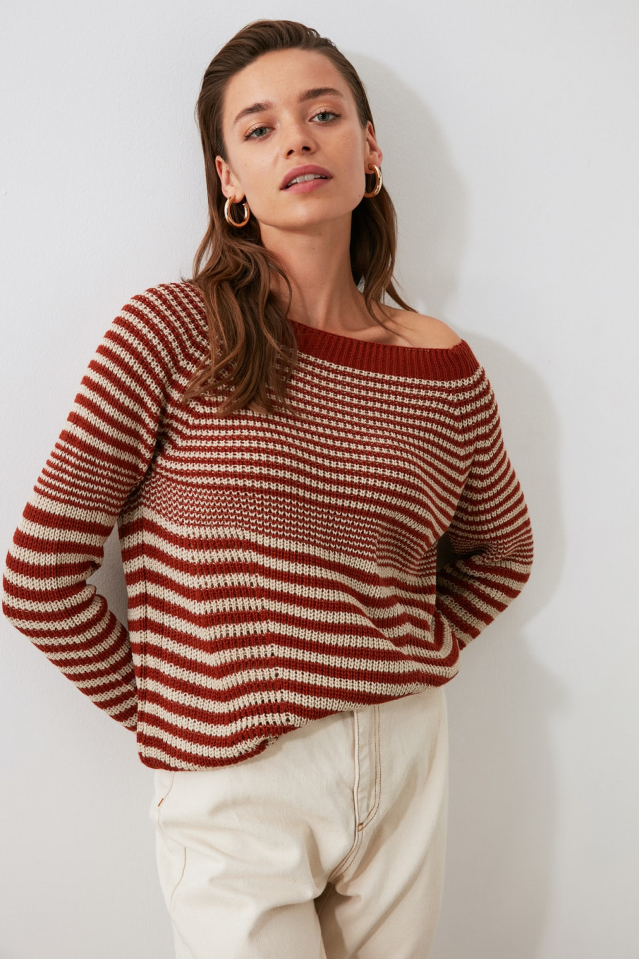 Trendyol Tinted Striped Knit Sweater