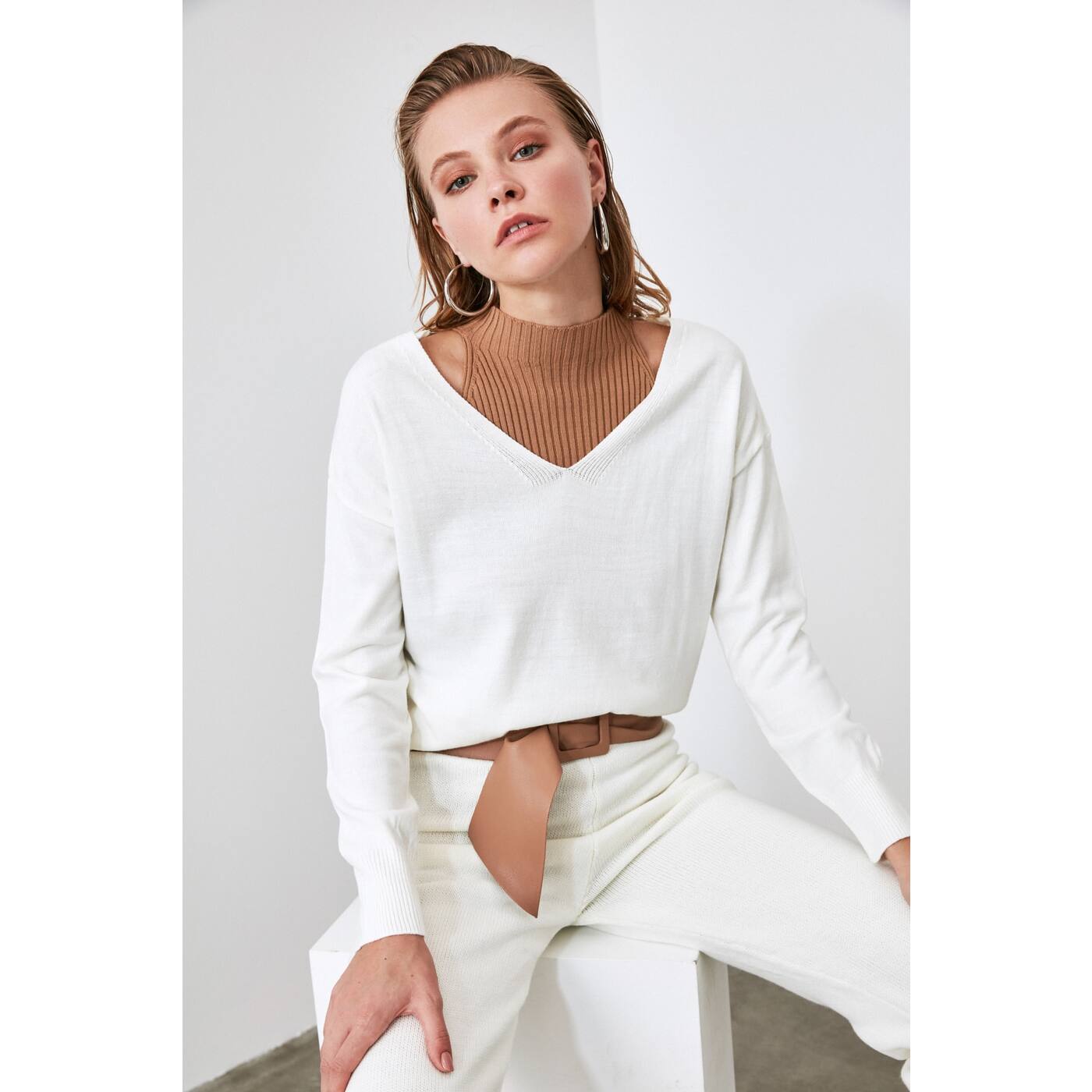 Trendyol Camel Blouse Sweater 2Knriko Team