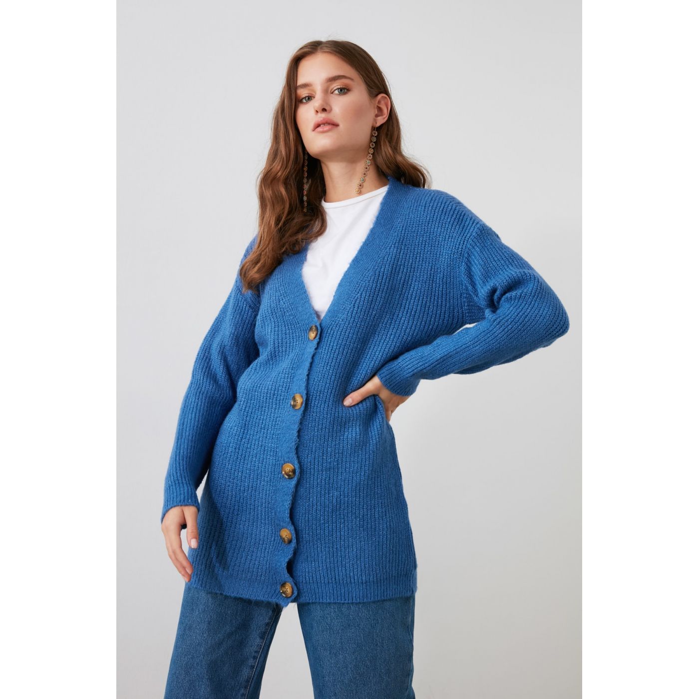 Trendyol Blue Knit Cardigan