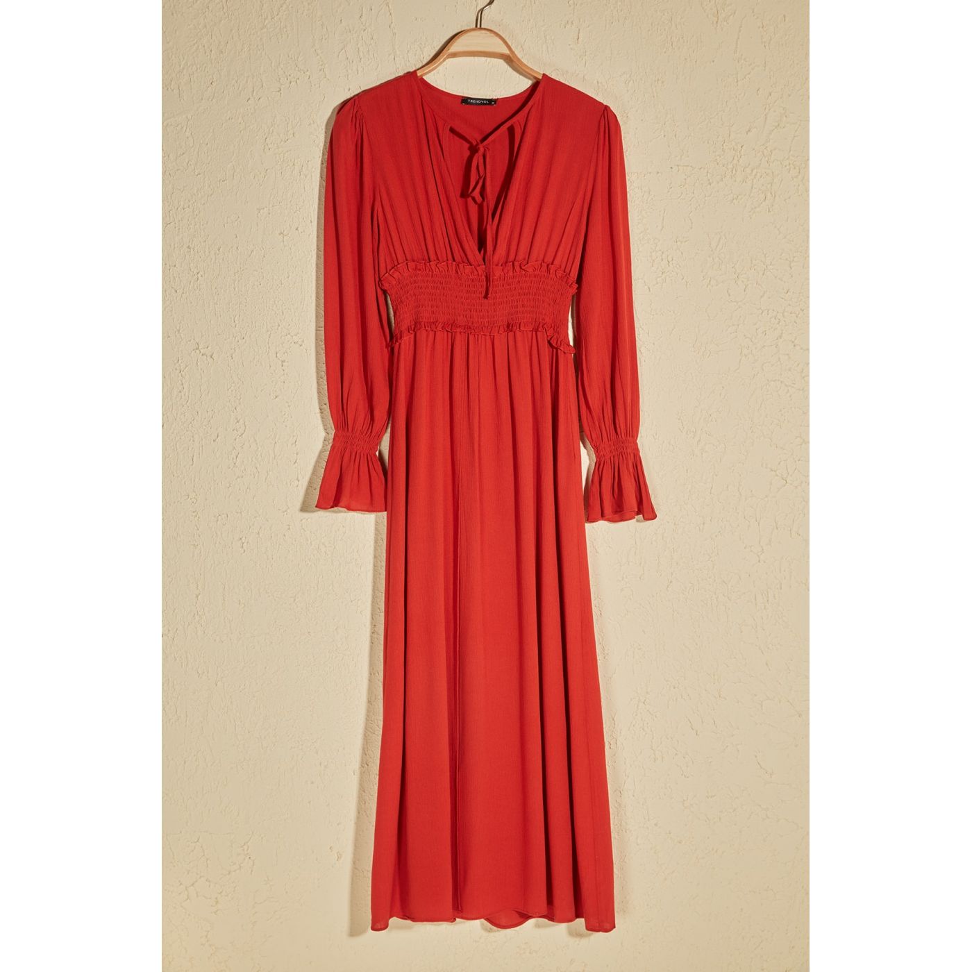 Trendyol Cinnamon Gipeli Viskon Dress