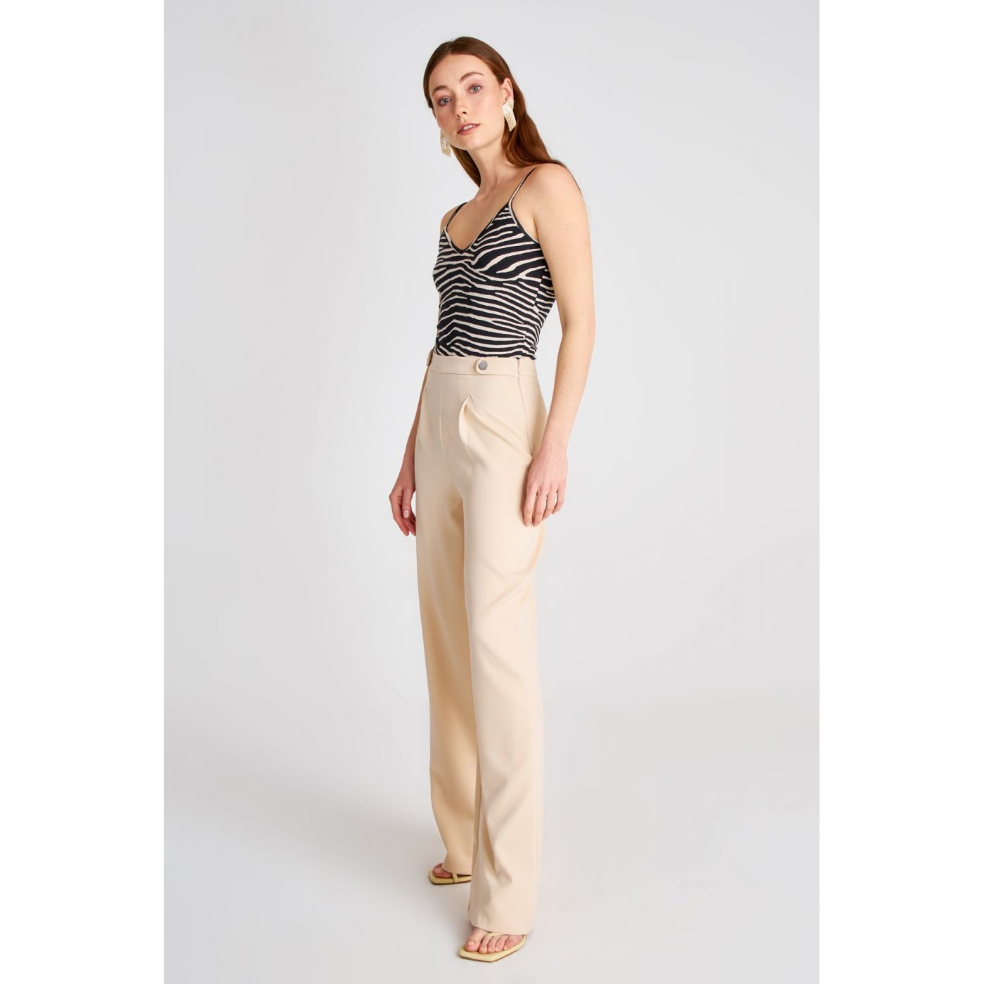 Trendyol Cream Basic Pants