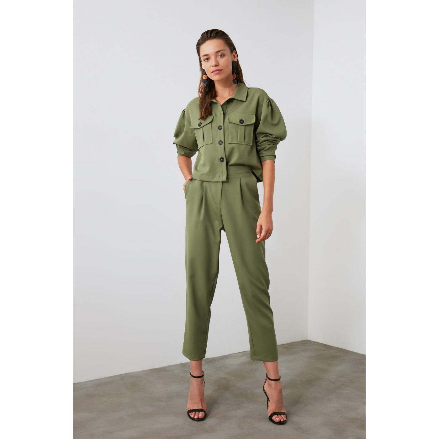 Trendyol Mint Pleat Pants