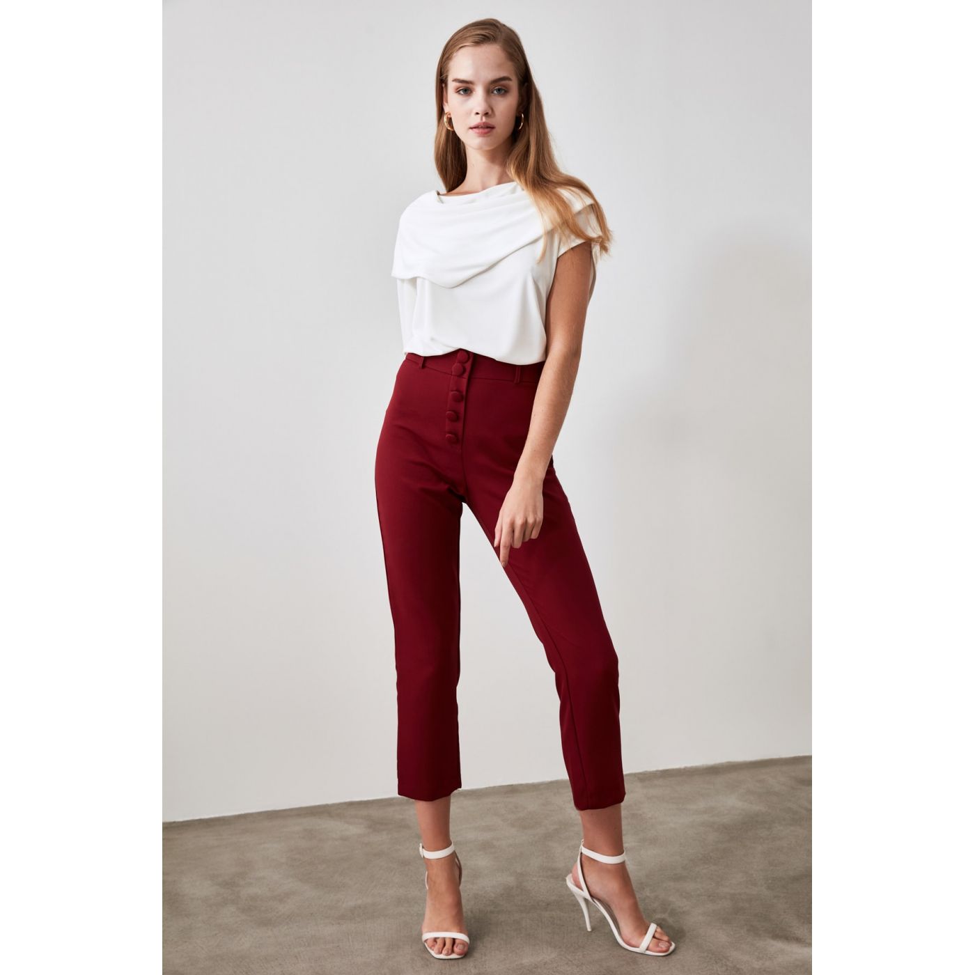 Trendyol Burgundy Baggy Trousers