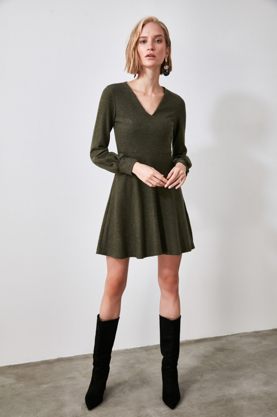 Trendyol Khai V Collar Knitted Dress