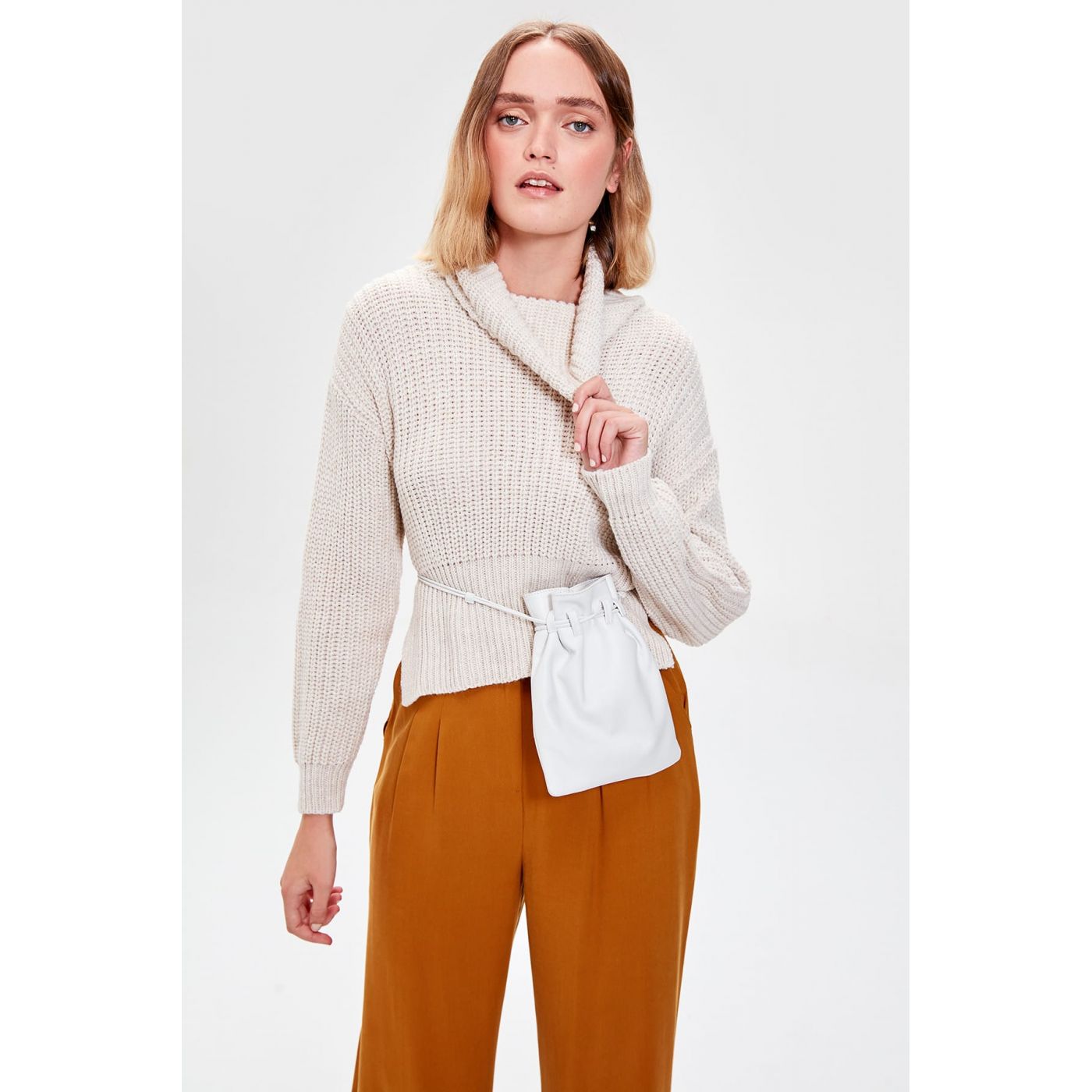 Trendyol Collar Crop Knitwear Sweater