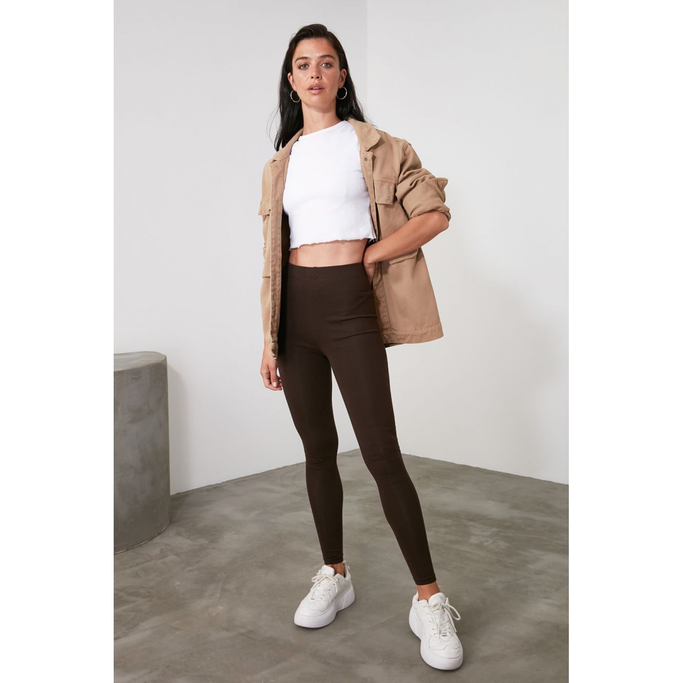 Trendyol Brown Thermal Knitted Tights