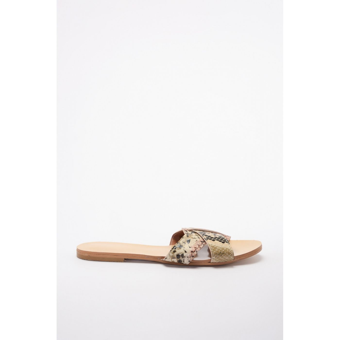 Trendyol Beige Snake Patterned Women's Slippers
