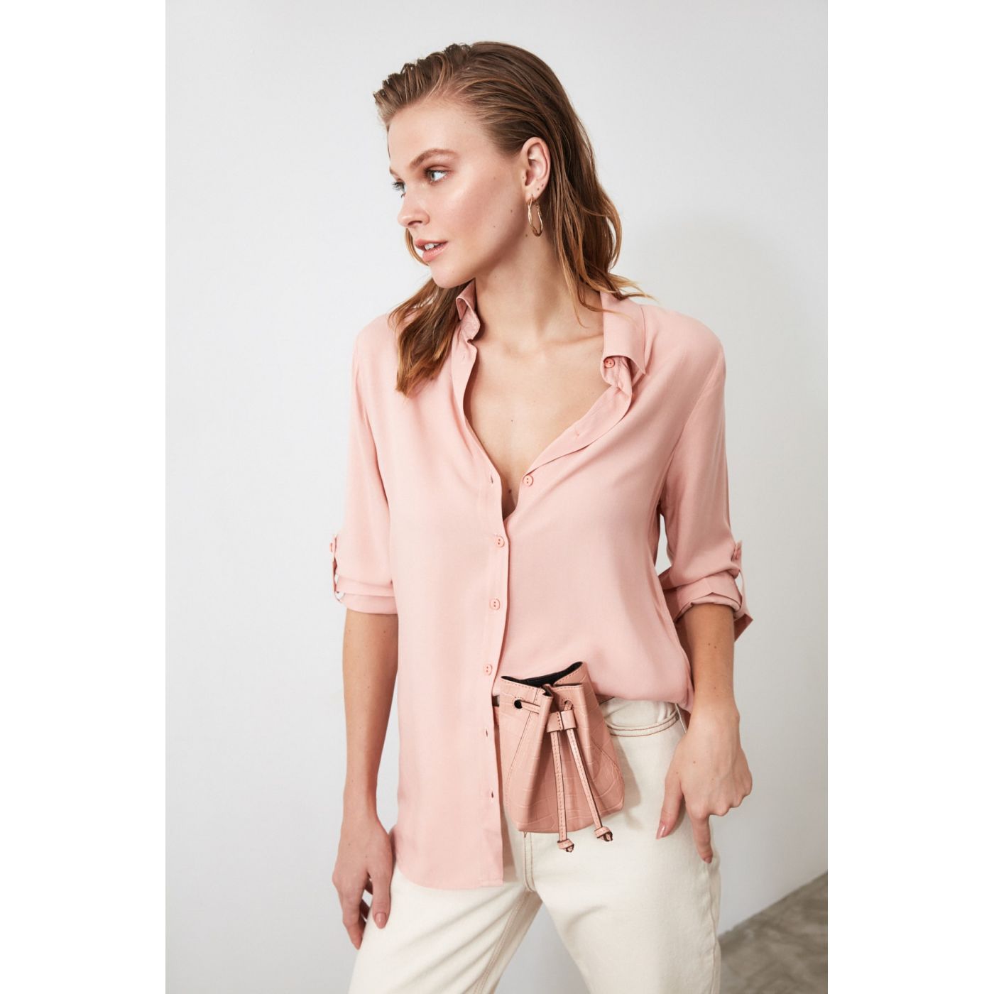 Trendyol Salmon Basic Shirt