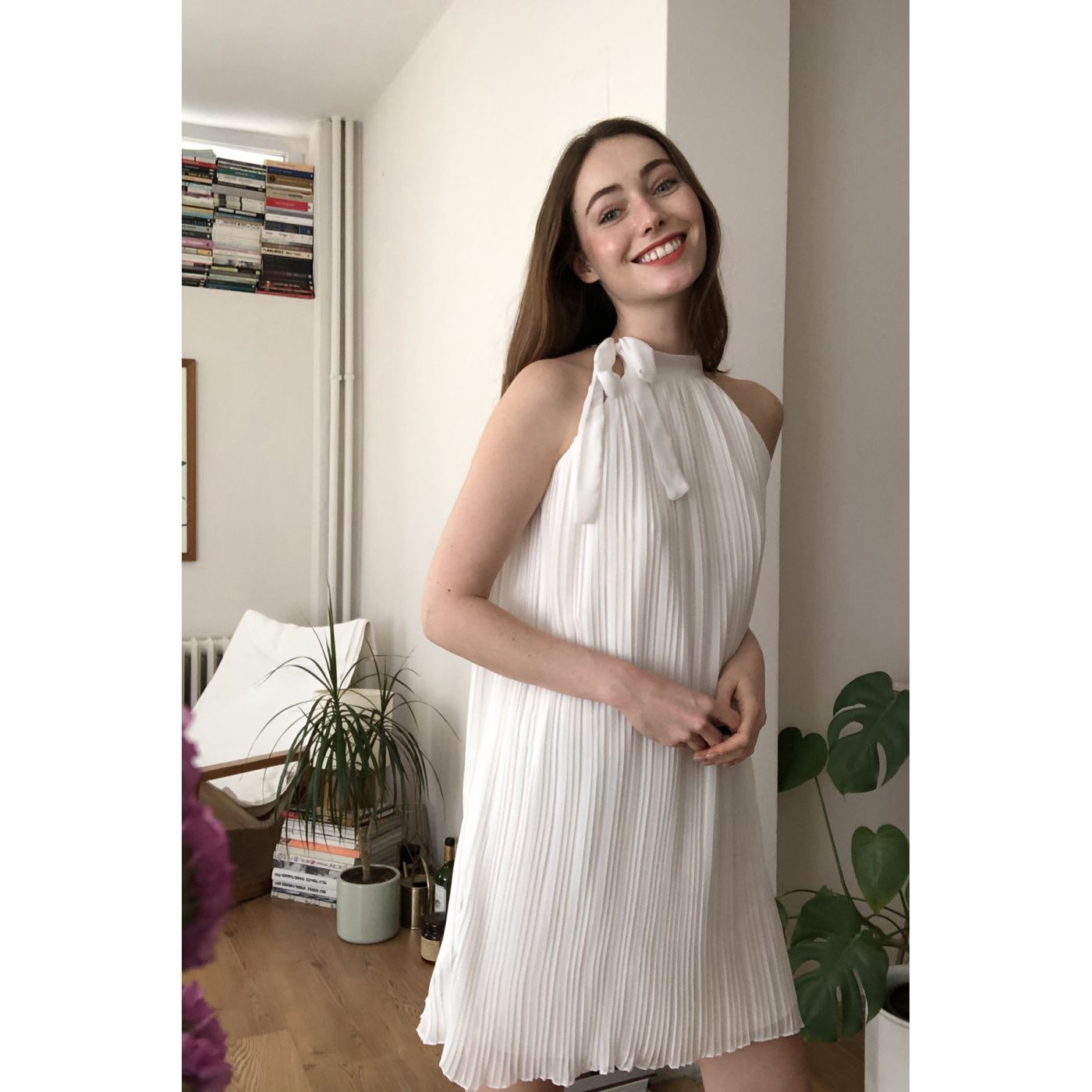 Trendyol Ekru Pilise Dress