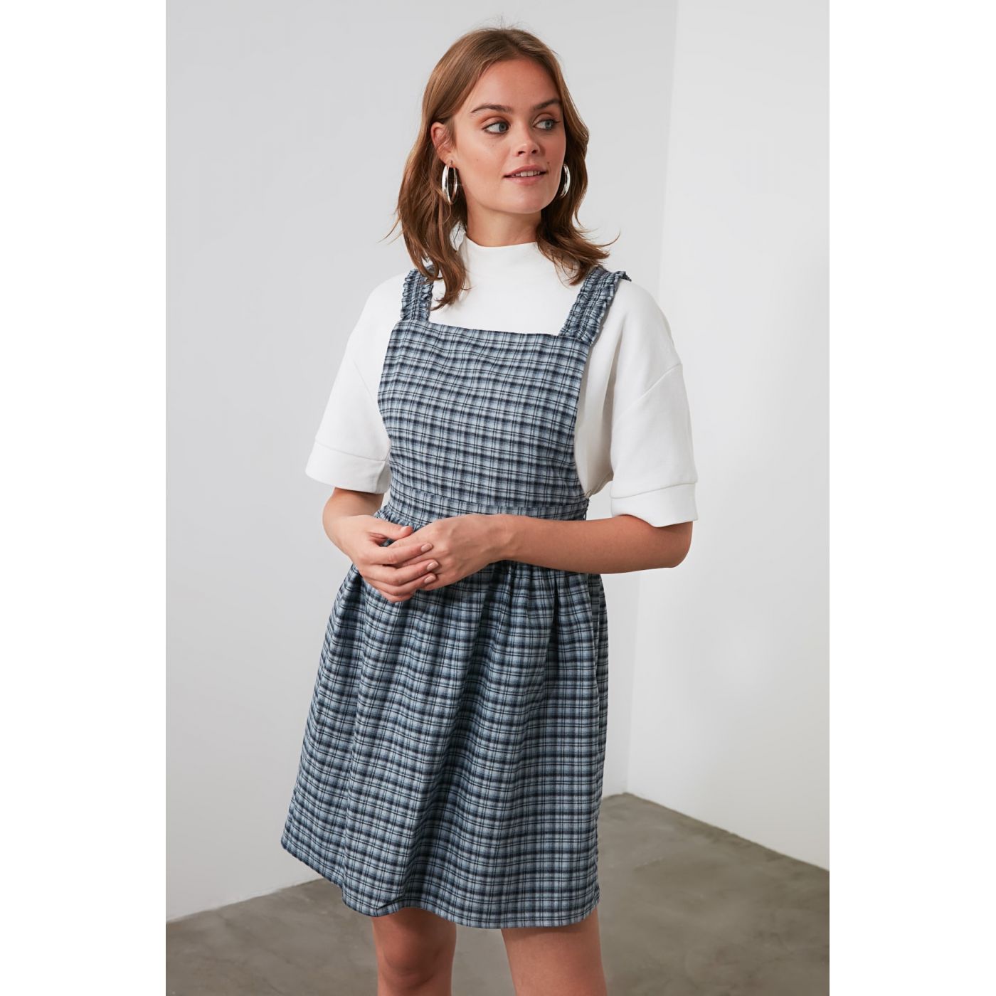 Trendyol Blue Plaid Jile Dress