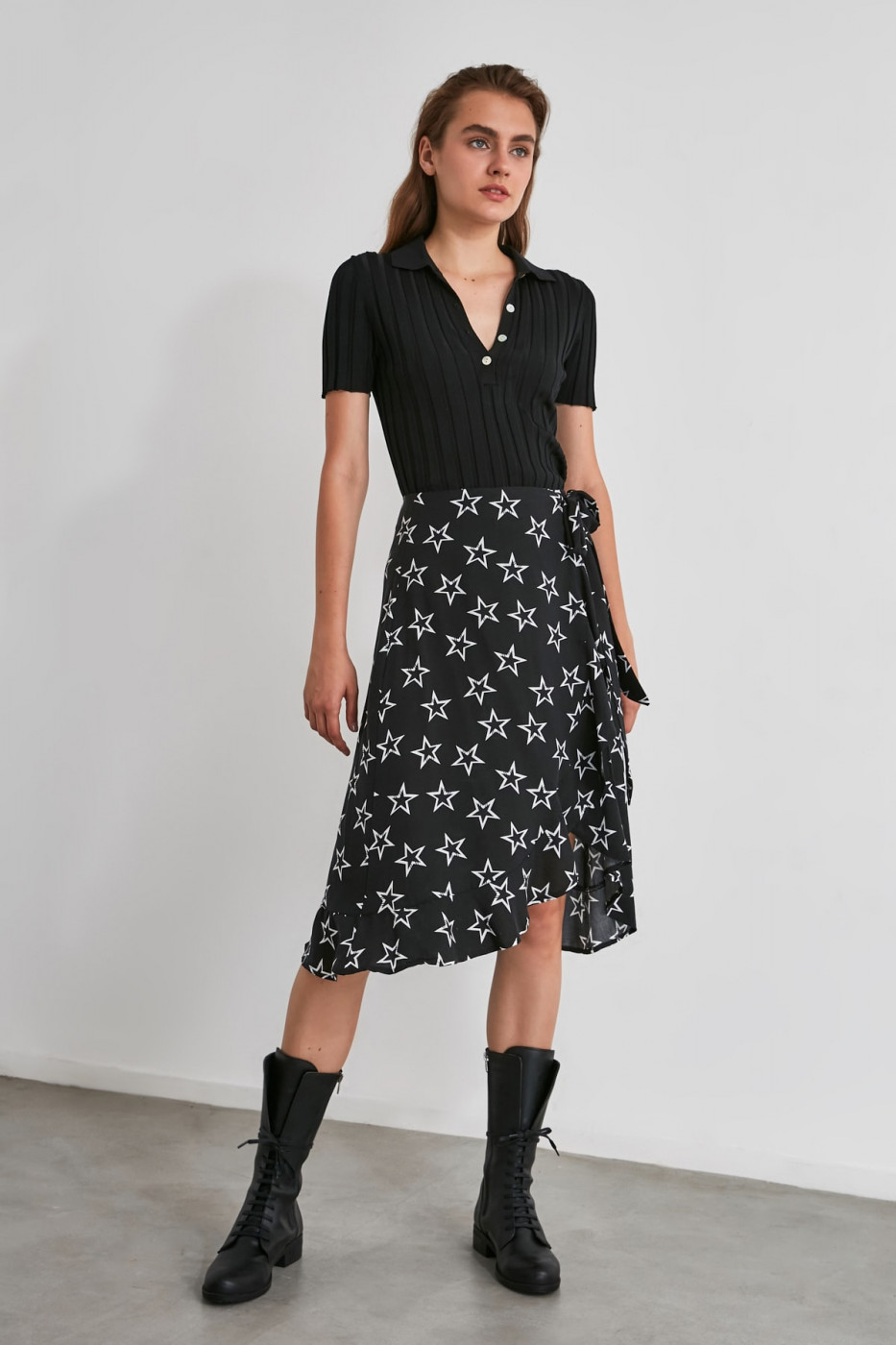 Trendyol Black Volan Skirt