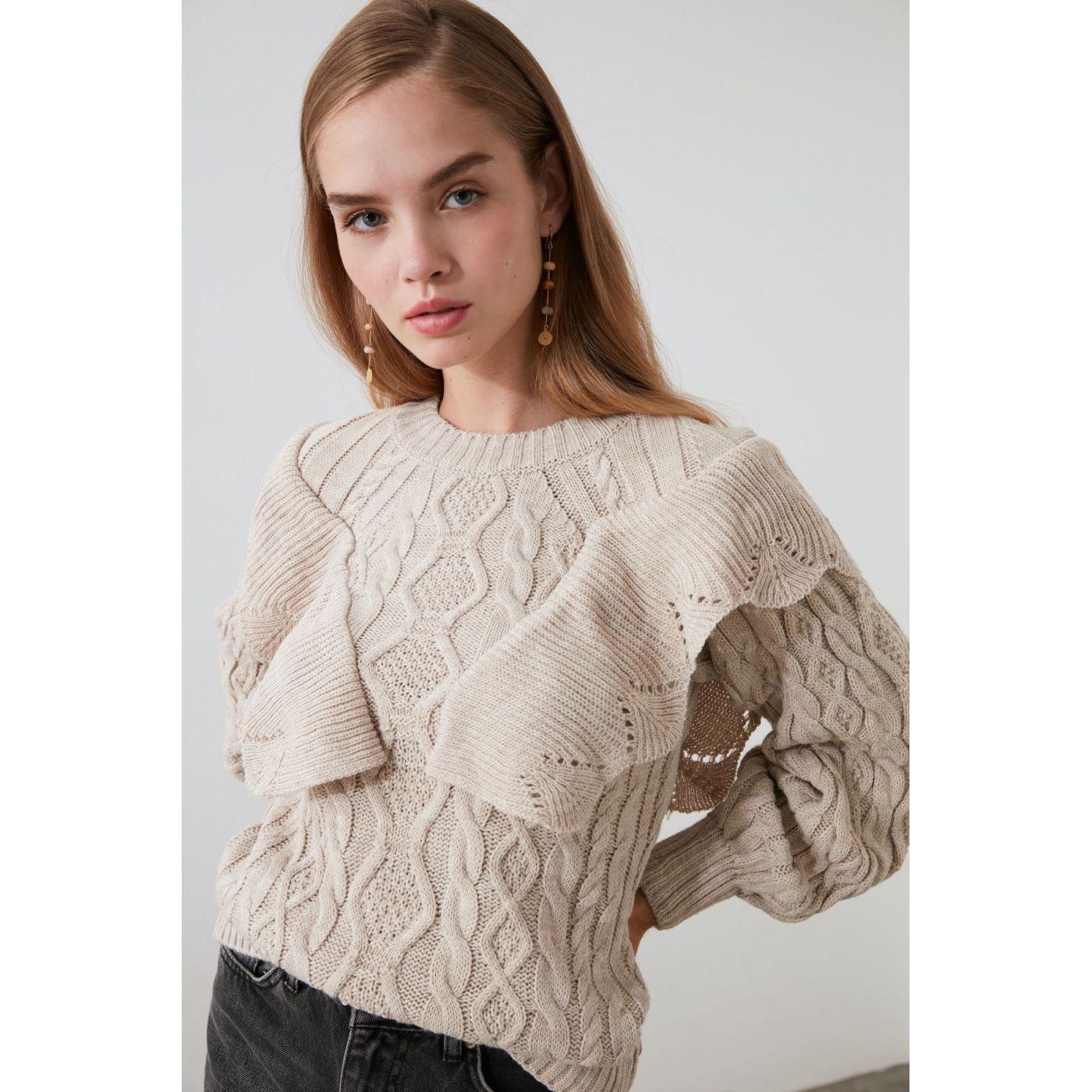 Trendyol Stone Mesh Detailed Volriko Cossack
