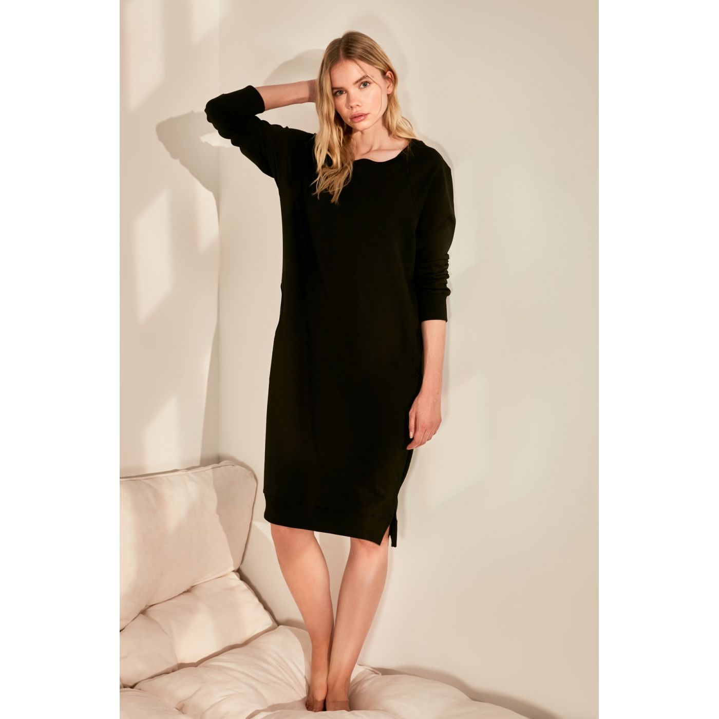 Trendyol Black Midi Knitted Dress