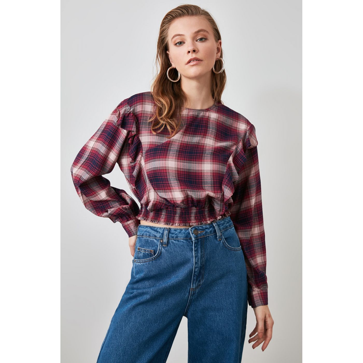 Trendyol Multicolored Plaid Blouse Blouse
