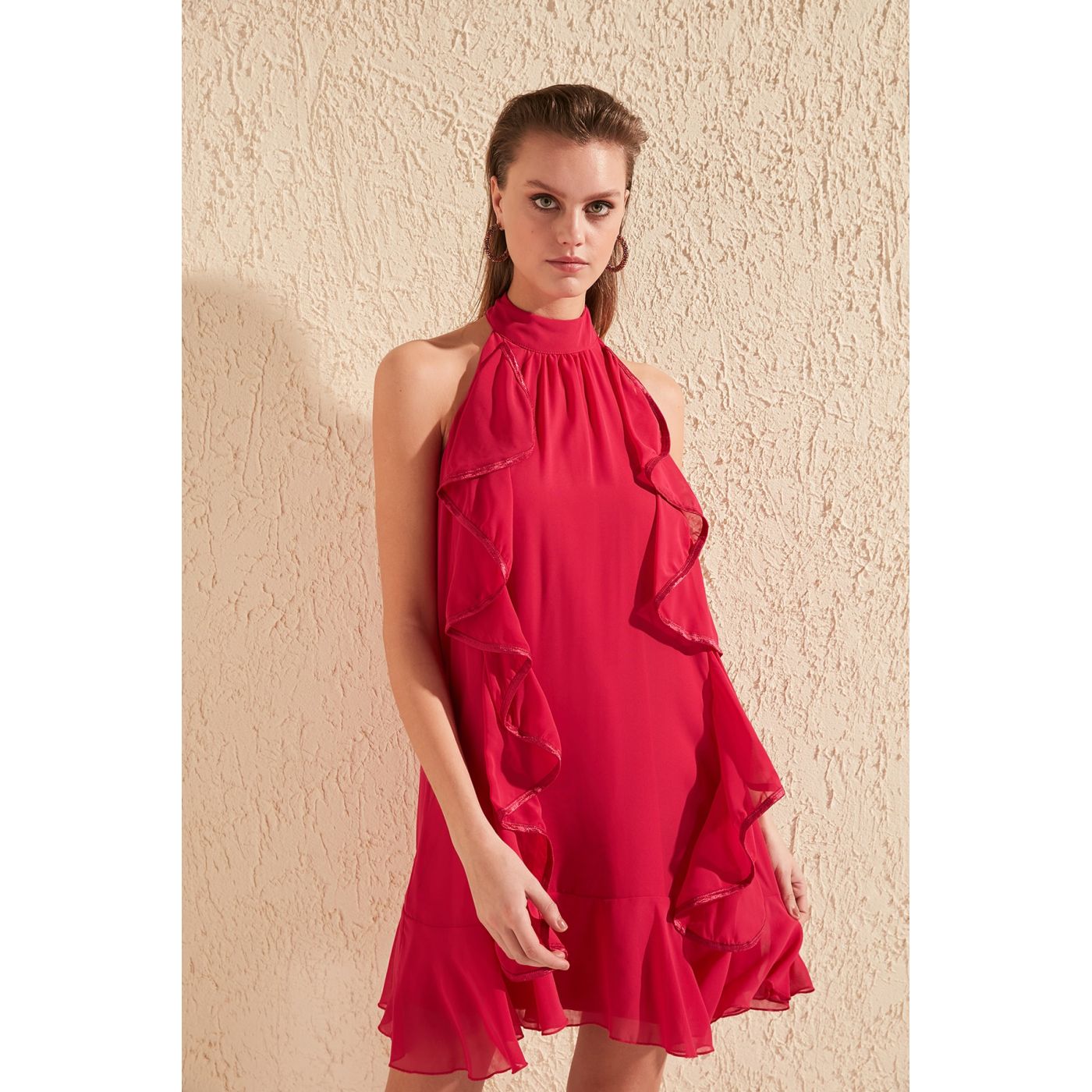 Trendyol Fuchsia Flywheel Dress