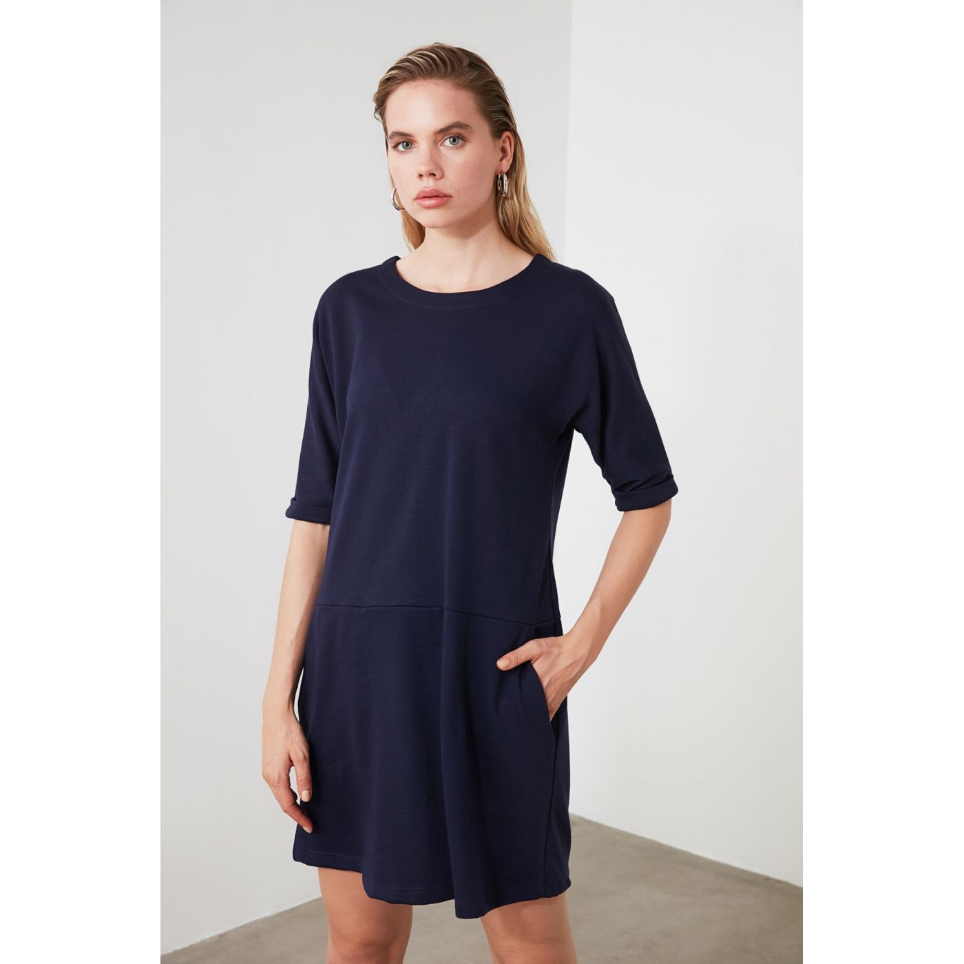 Trendyol Navy Basic Mini Knitting Dress