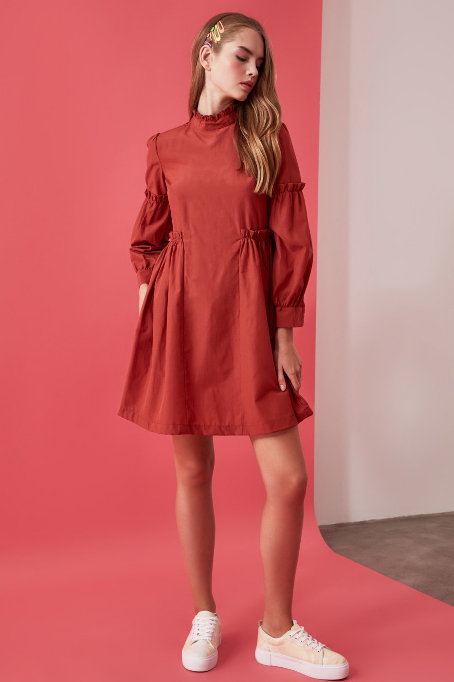 Trendyol Tandruff Ruffle Detailed Dress