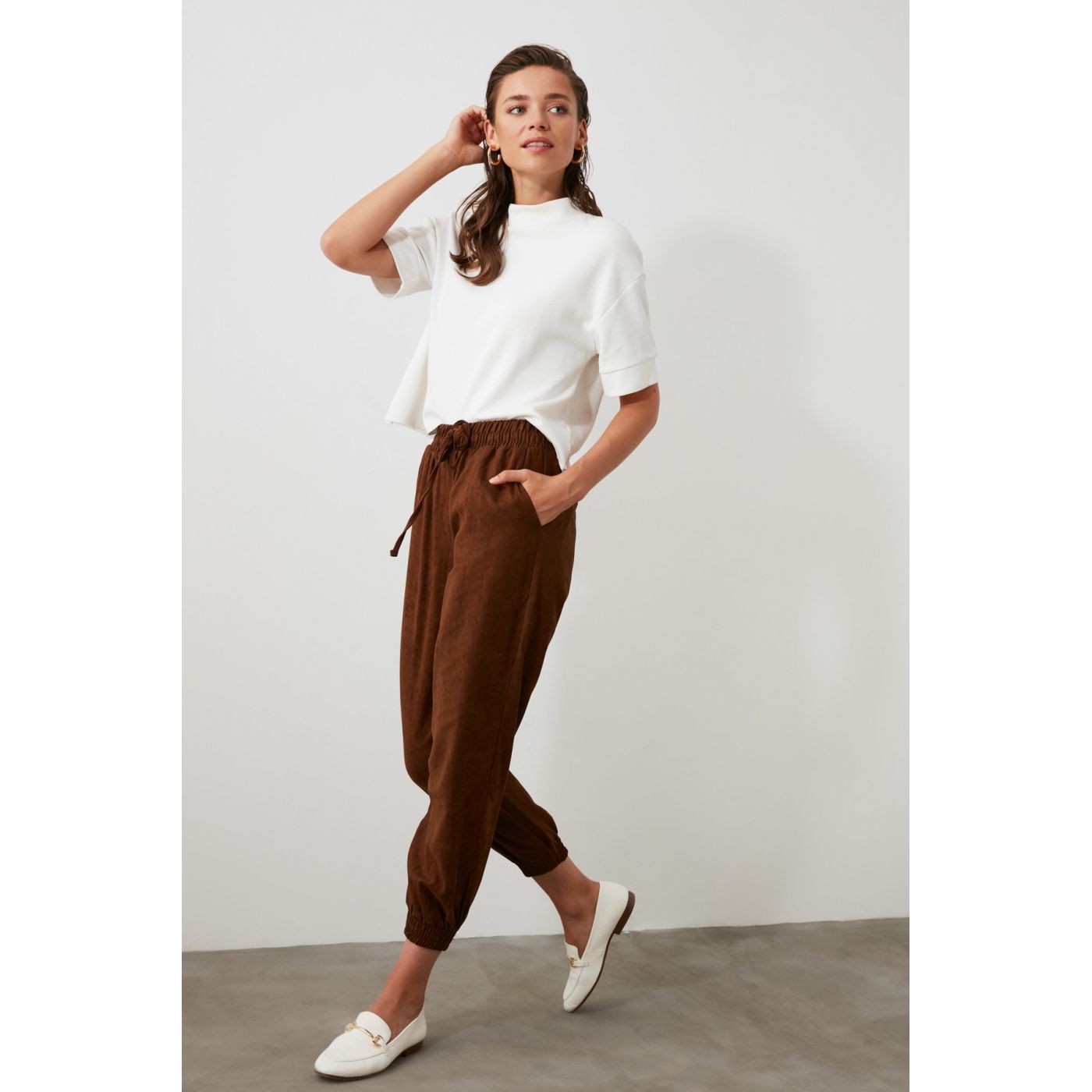 Trendyol Brown Clamping Detailed Pants