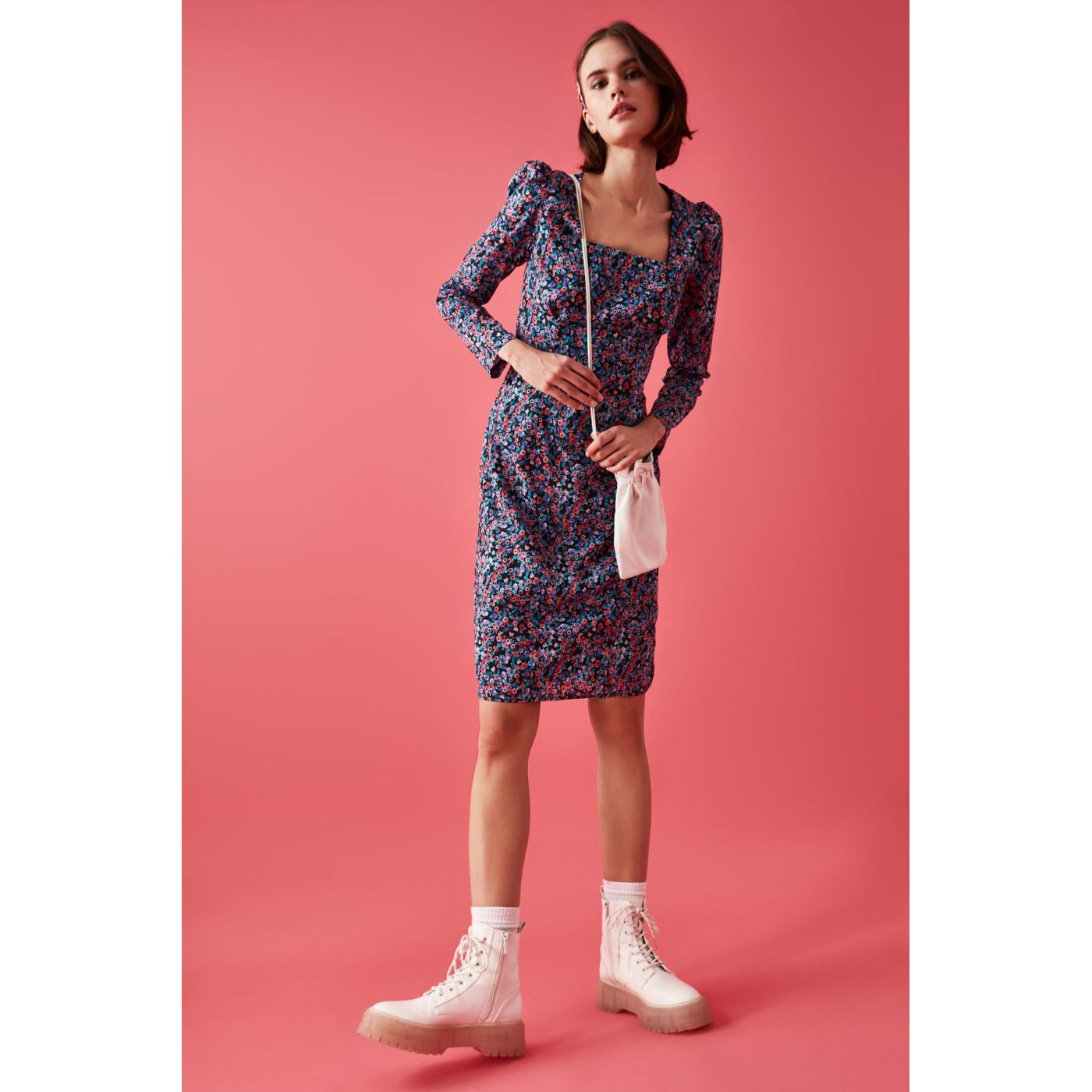 Trendyol Multicolored Square Collar Dress