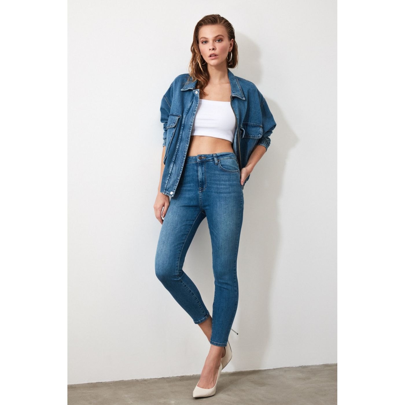 Trendyol Indigo Washed High Waist Skinny Jeans