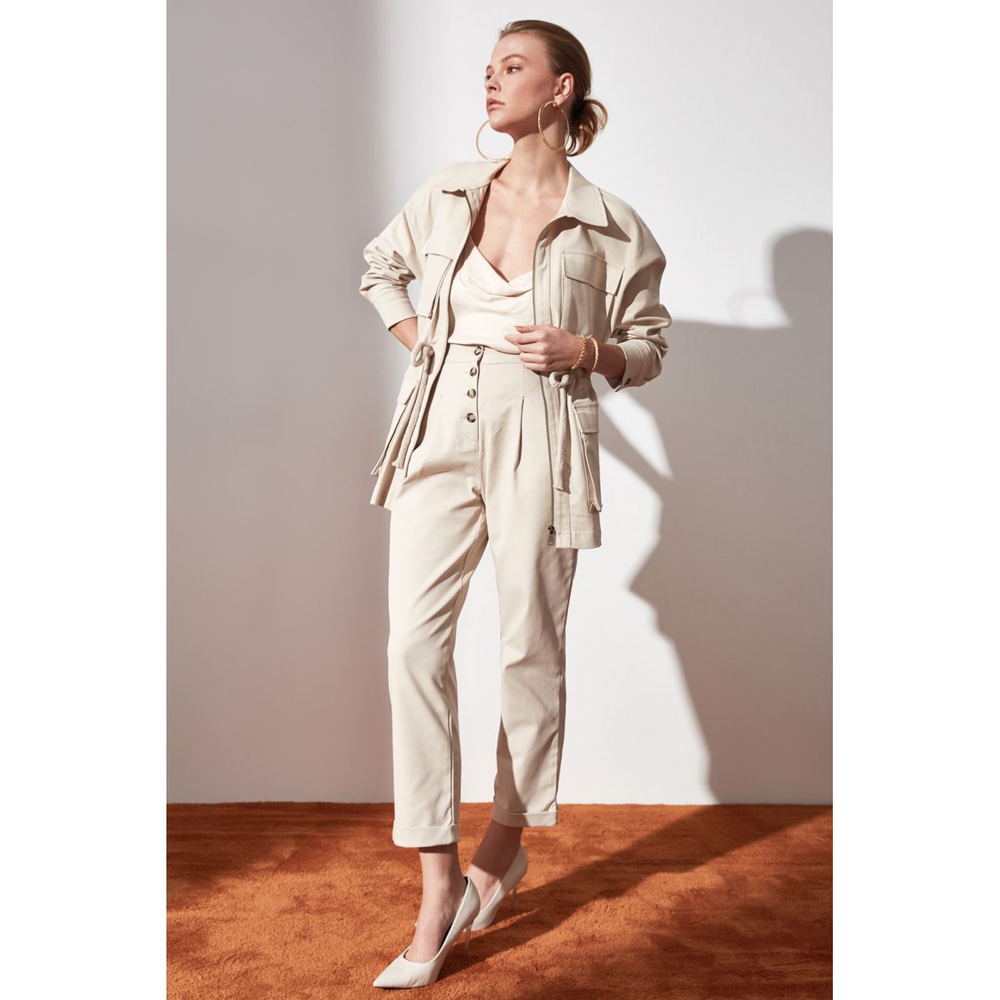 Trendyol Stone Fastening Detailed Jacket