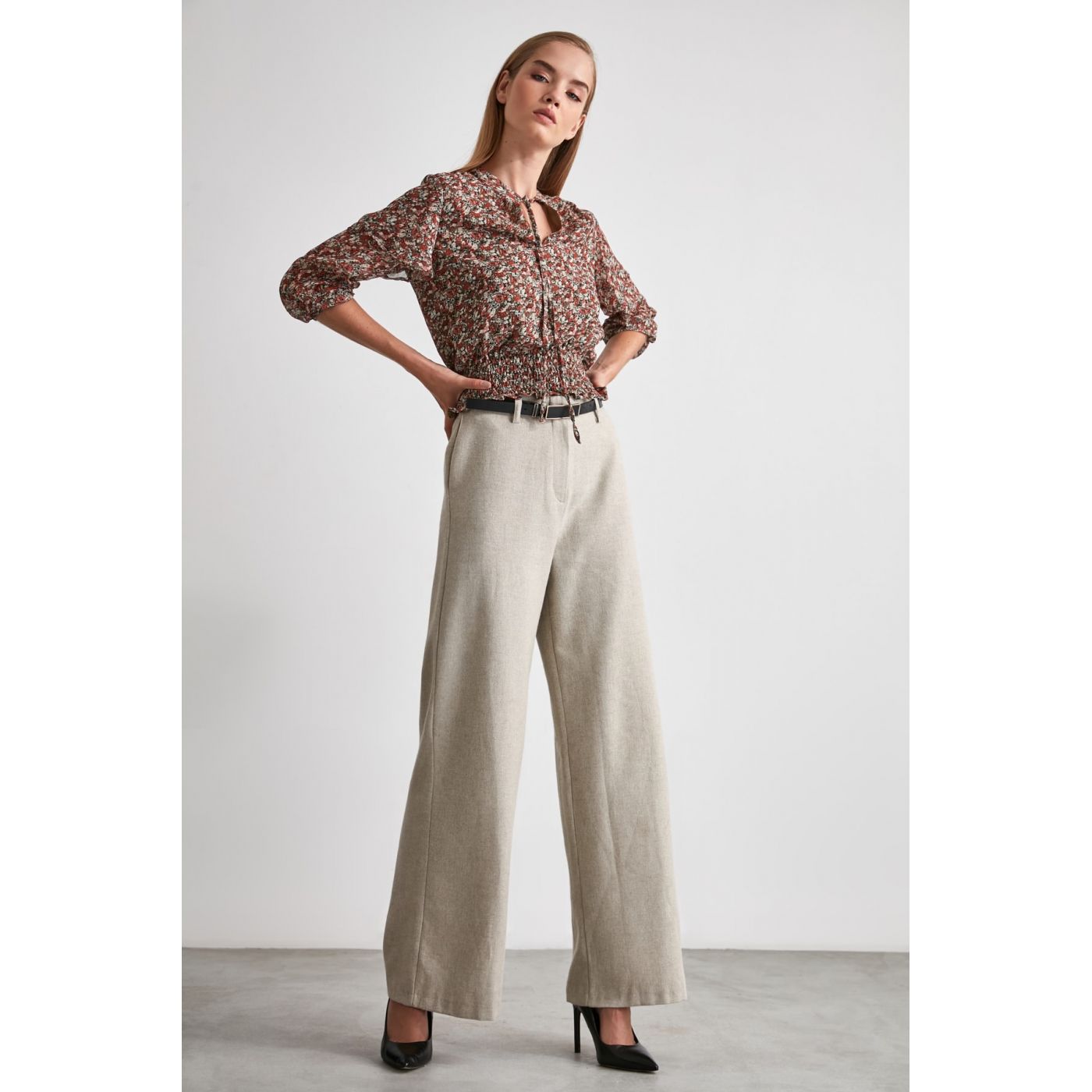 Trendyol Beige Baggy Trousers