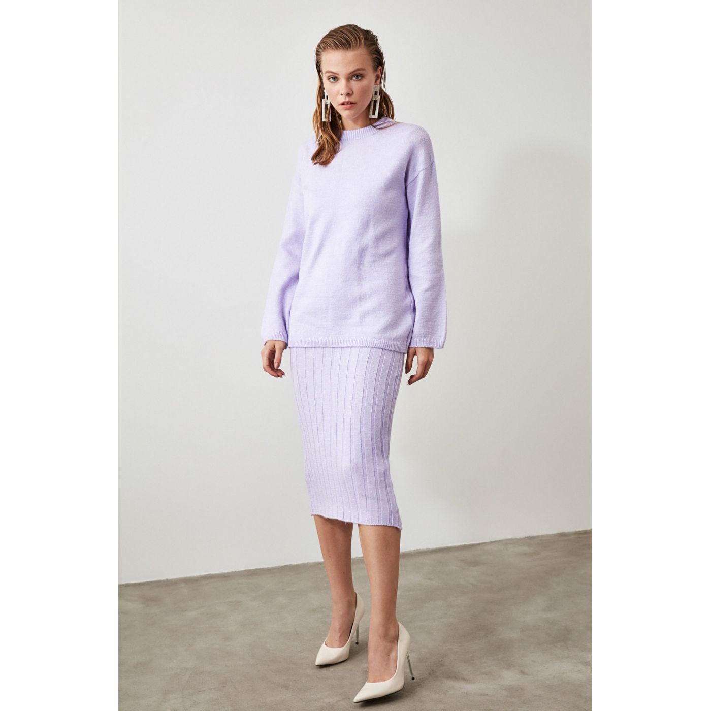 Trendyol Lila 2 Sweater - Dress Knitwear Suit