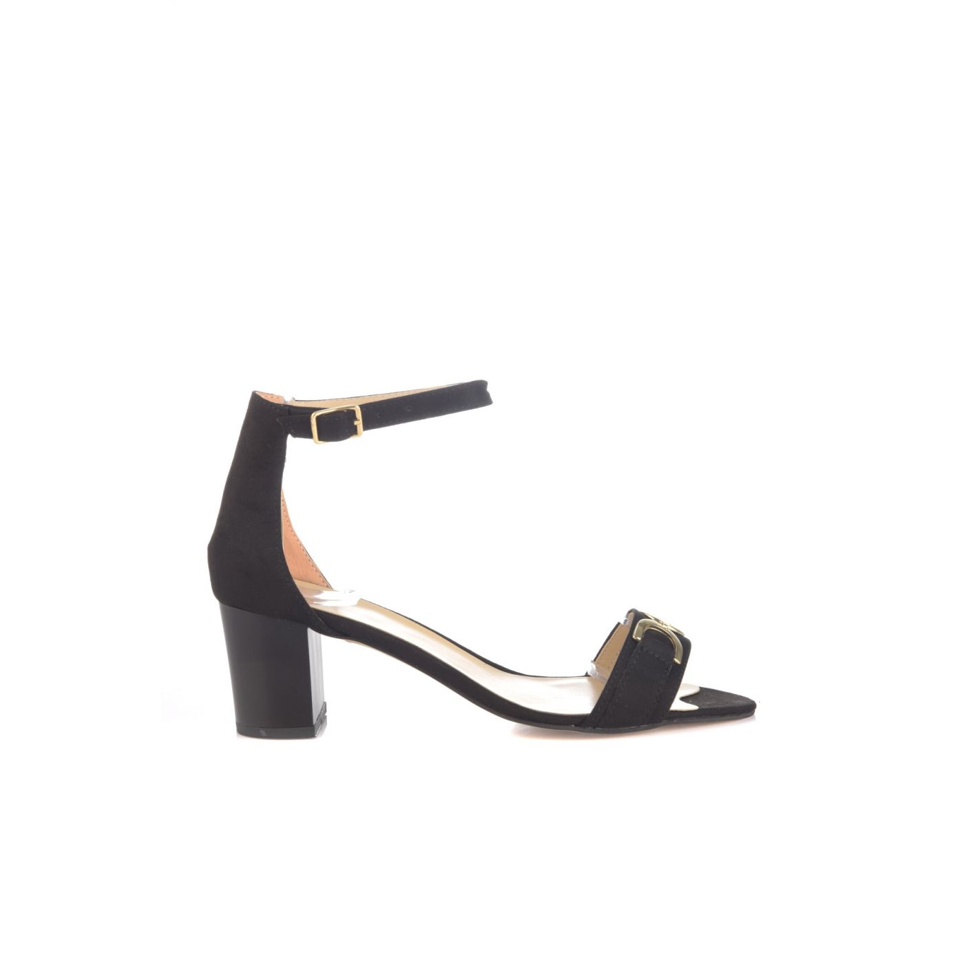 Trendyol Black Buckle Detailed Suede Women's Classic Heels